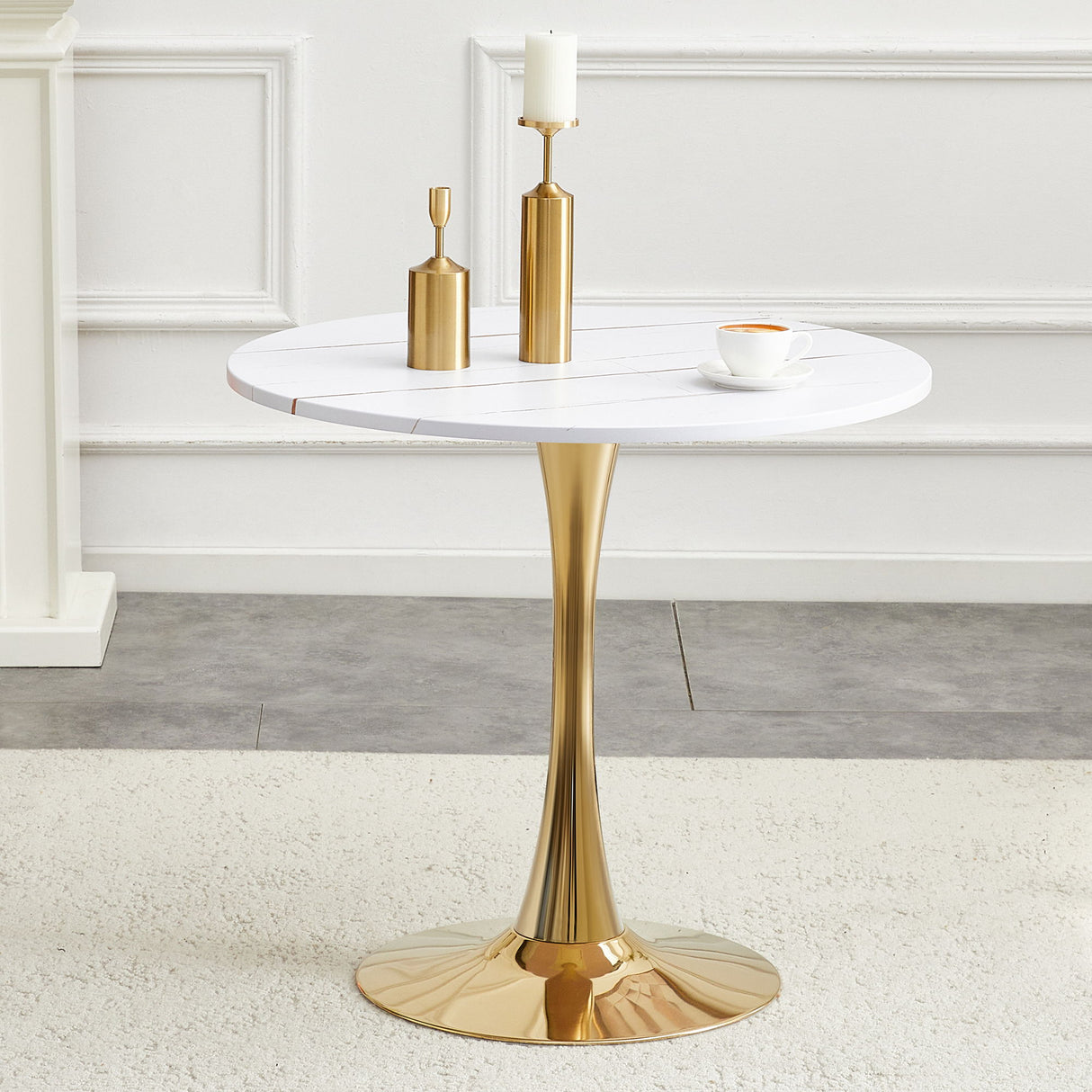 Round Dining Table & Thickened Top For Kitchen