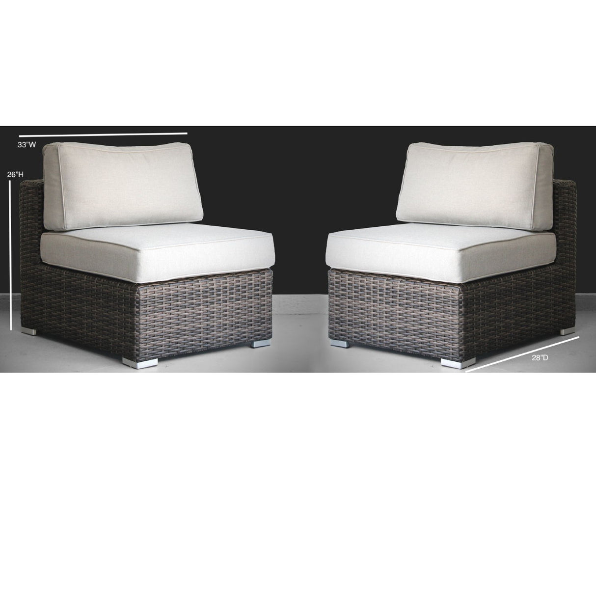 Minnesota - Armless Patio Chairs (Set of 2)