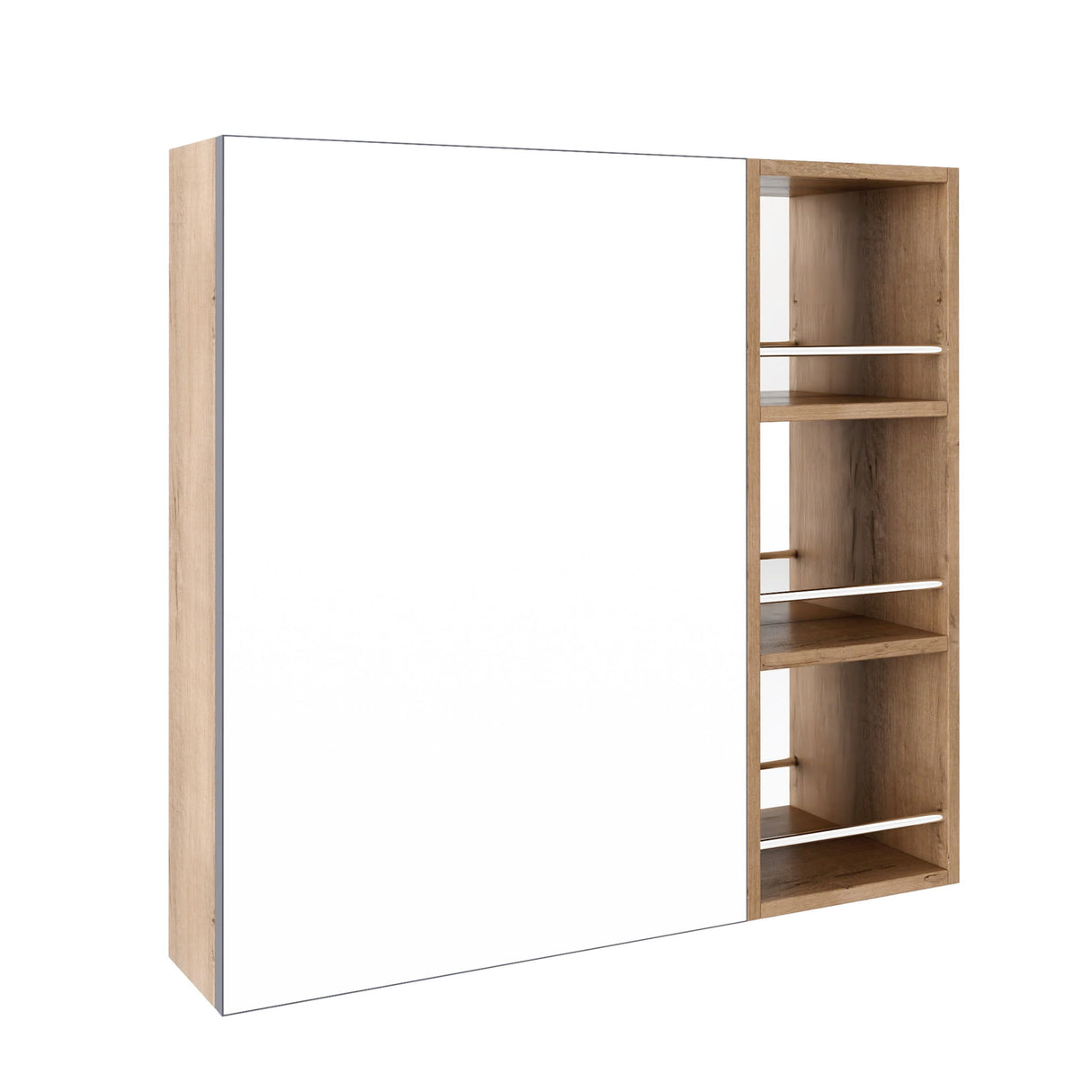 29.63" Wall Mounted Bathroom Cabinet With Adjustable Shelves - Imitative Oak