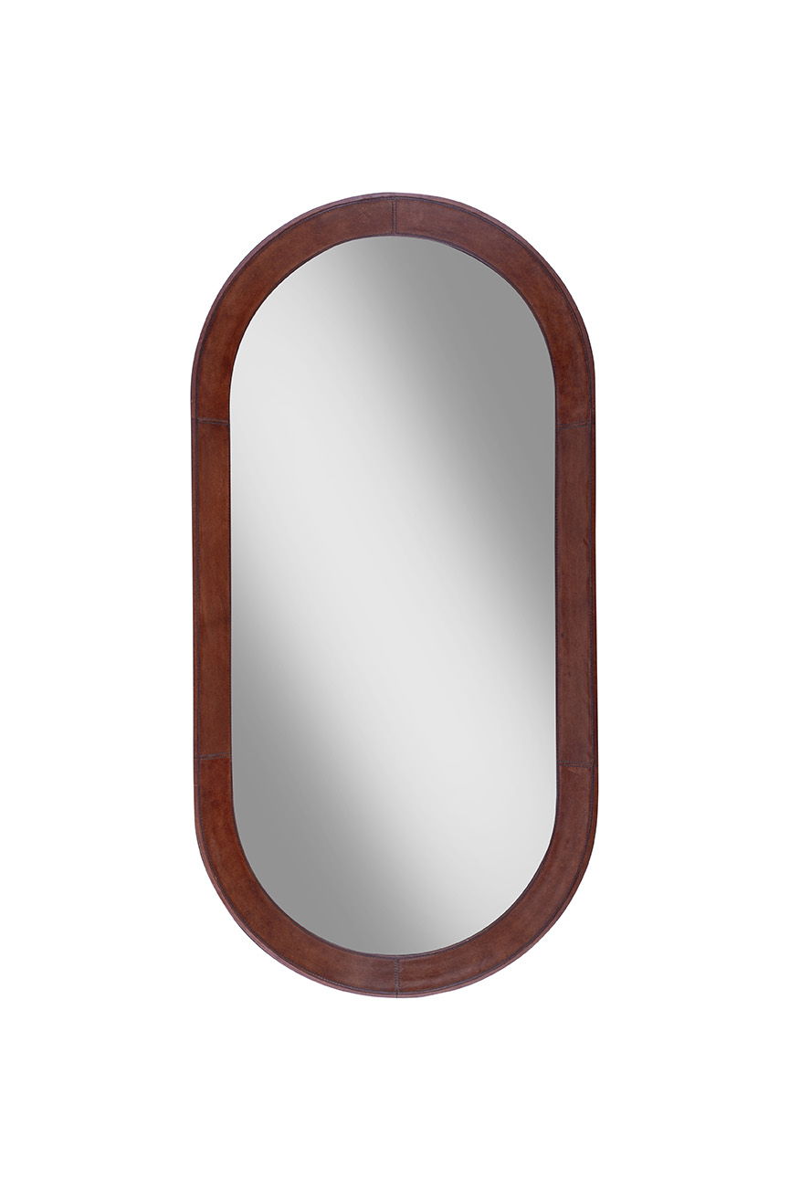 Homer - Oval Mirror - Dark Brown