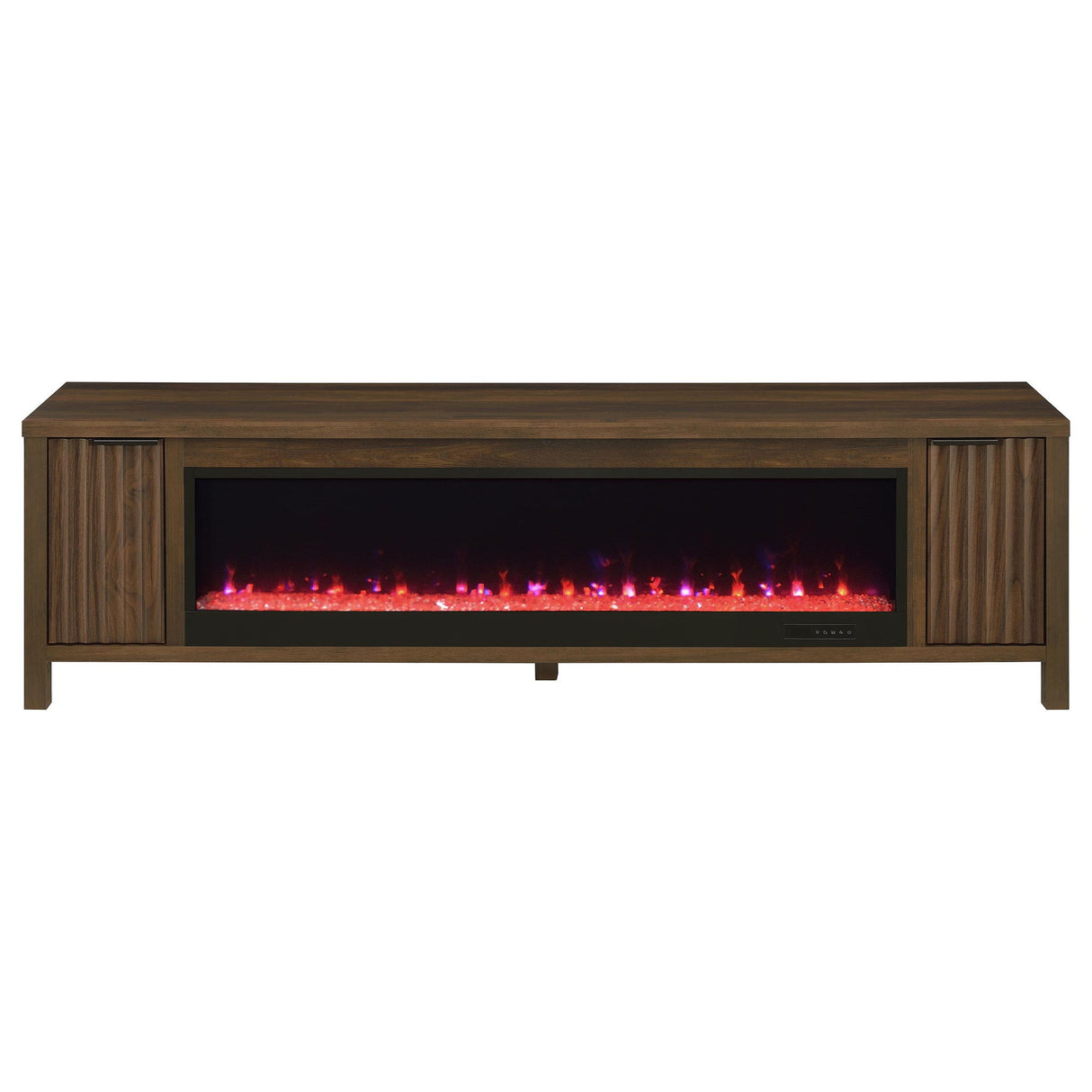 Alamitos - Electric Fireplace TV Stand With Flame Visualizer - Pine Wood
