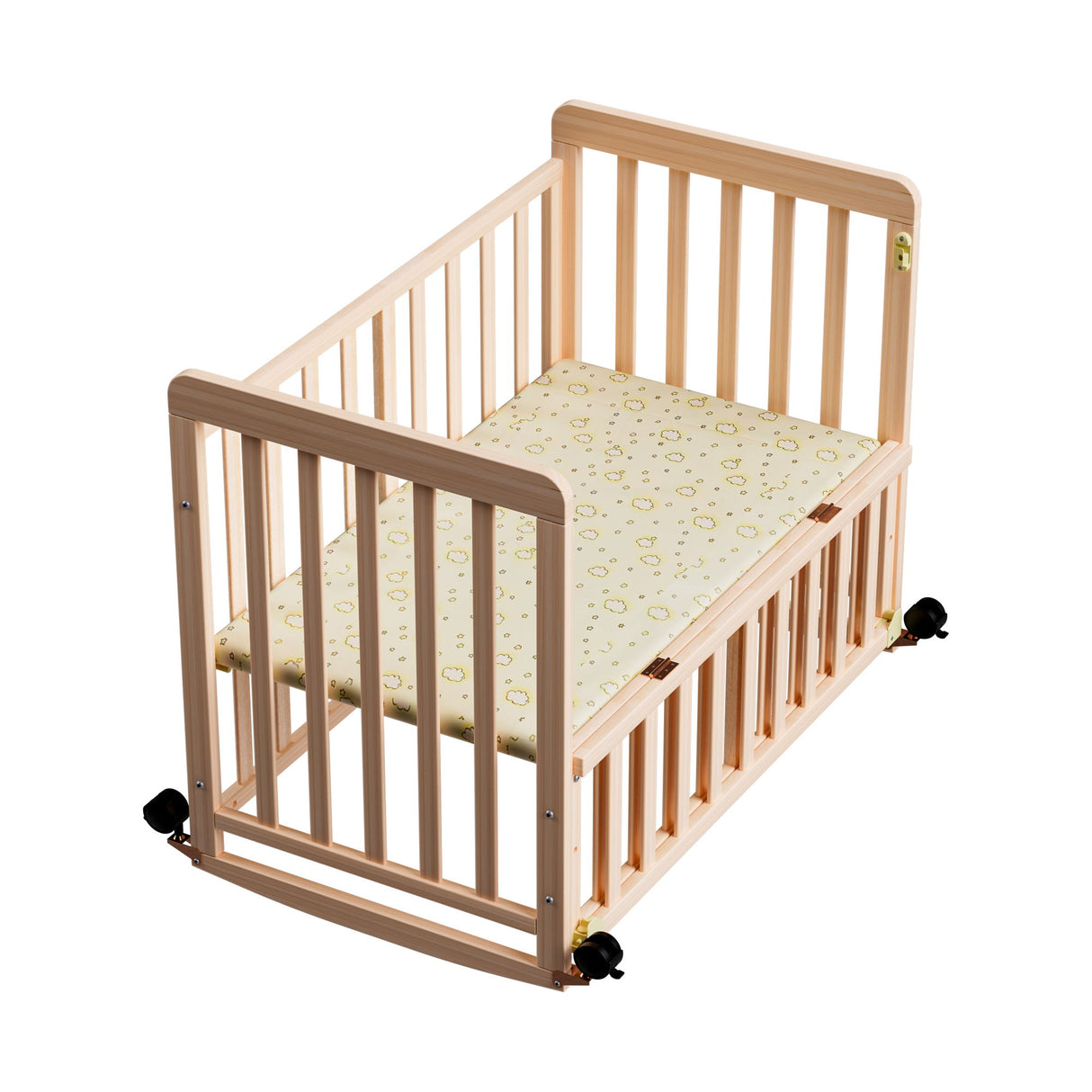 Portable Bedside Bassinet With 3 Heights, Mini Crib For Newborns - Natural Wood