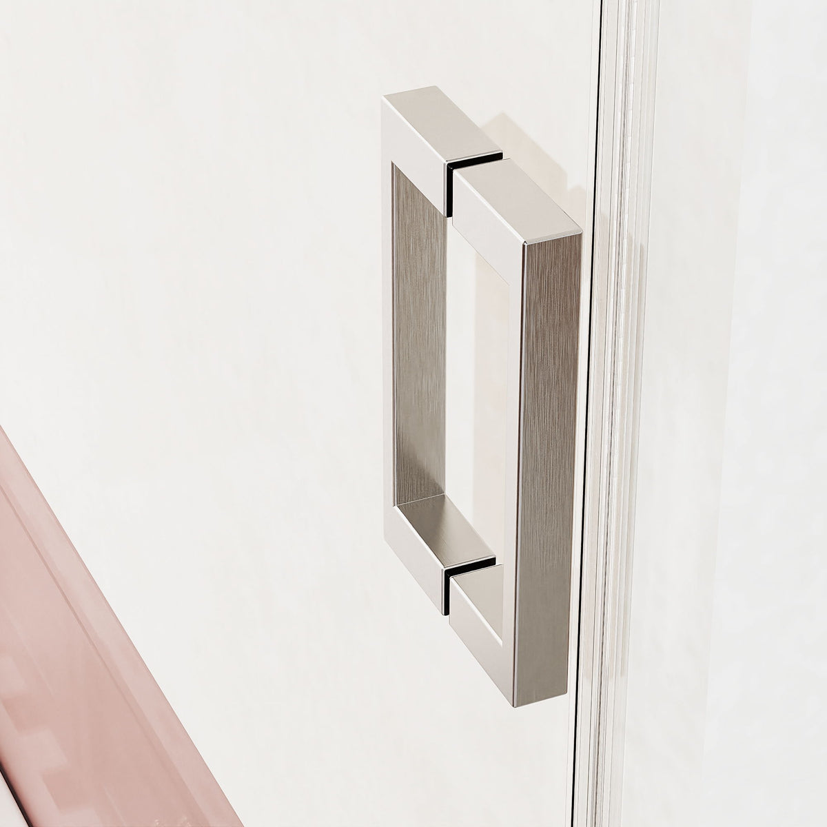 Frameless Single Sliding Shower Doors, 5 / 16" Sgcc Tempered Glass, Reversible - Brushed Nickel