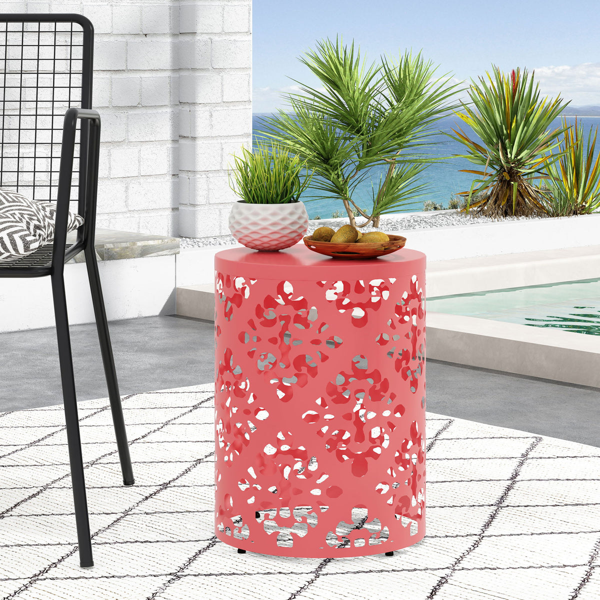 Outdoor Metal Modern Design End Table