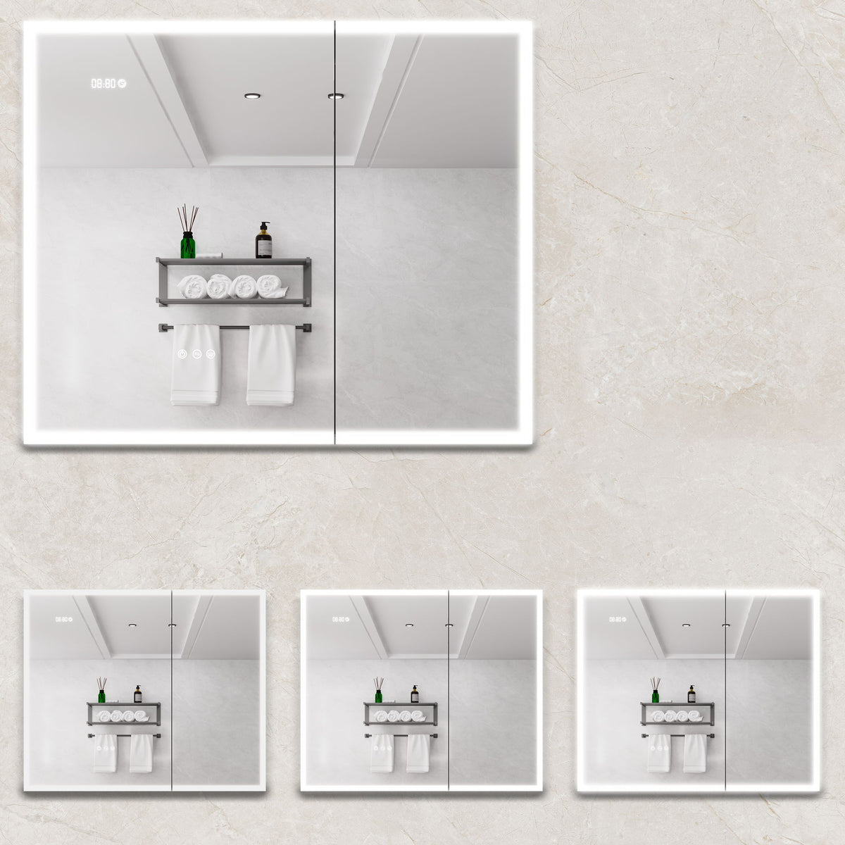 Bathroom Medicine Cabinet With Lights, LED Medicine Cabinet With Mirror, Lighted Medicine Cabinet With Defogger