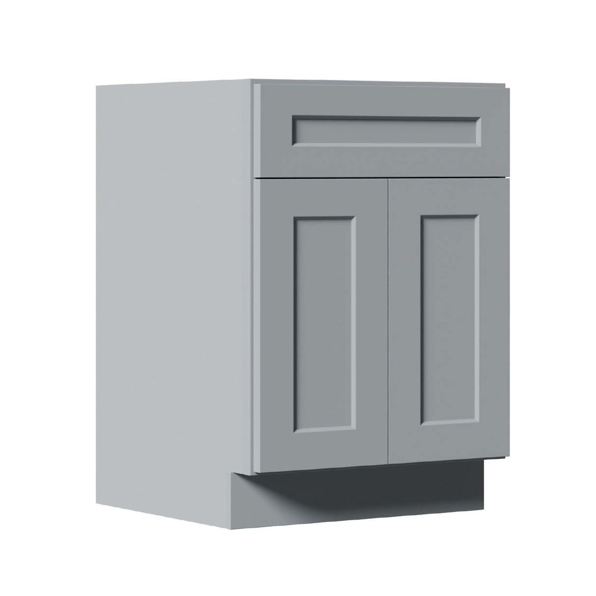 Shaker Base Cabinet With Soft Close Door And Drawer, Space Saving Unit - Gray