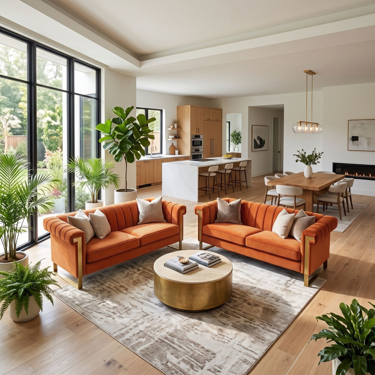 2 Piece Sofa Set With Tufted Back And Deep Seating