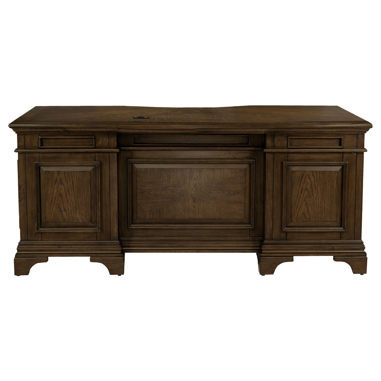 Hartshill 72-Inch 7-Drawer Executive Desk Burnished Oak