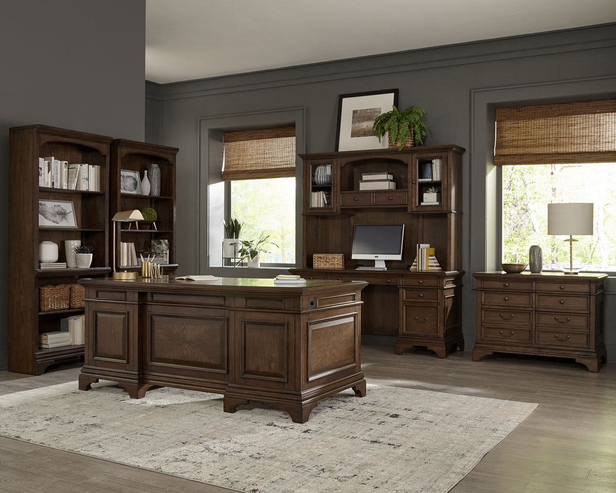 Hartshill 78-Inch 5-Shelf Bookcase in Burnished Oak