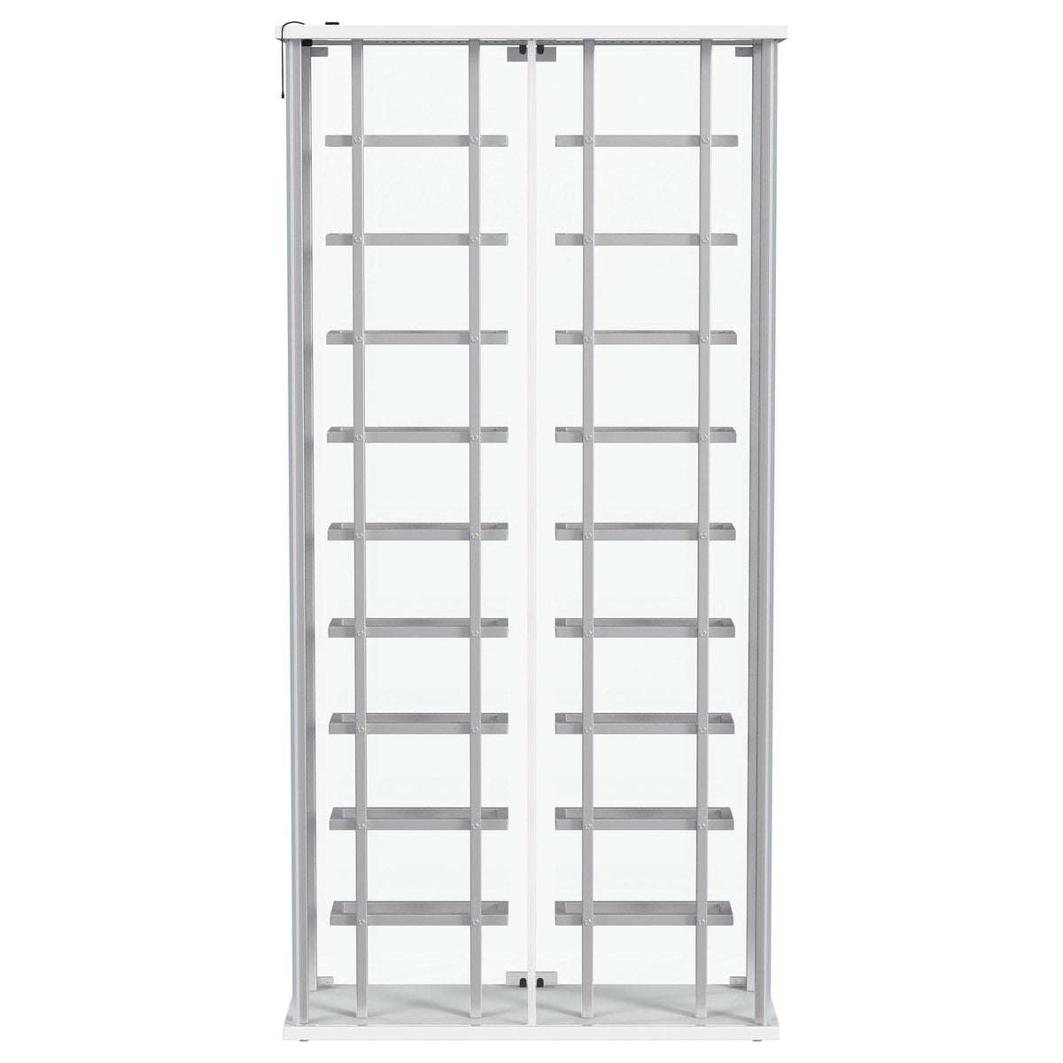 Wine Storage LED Curio Cabinet - Chrome