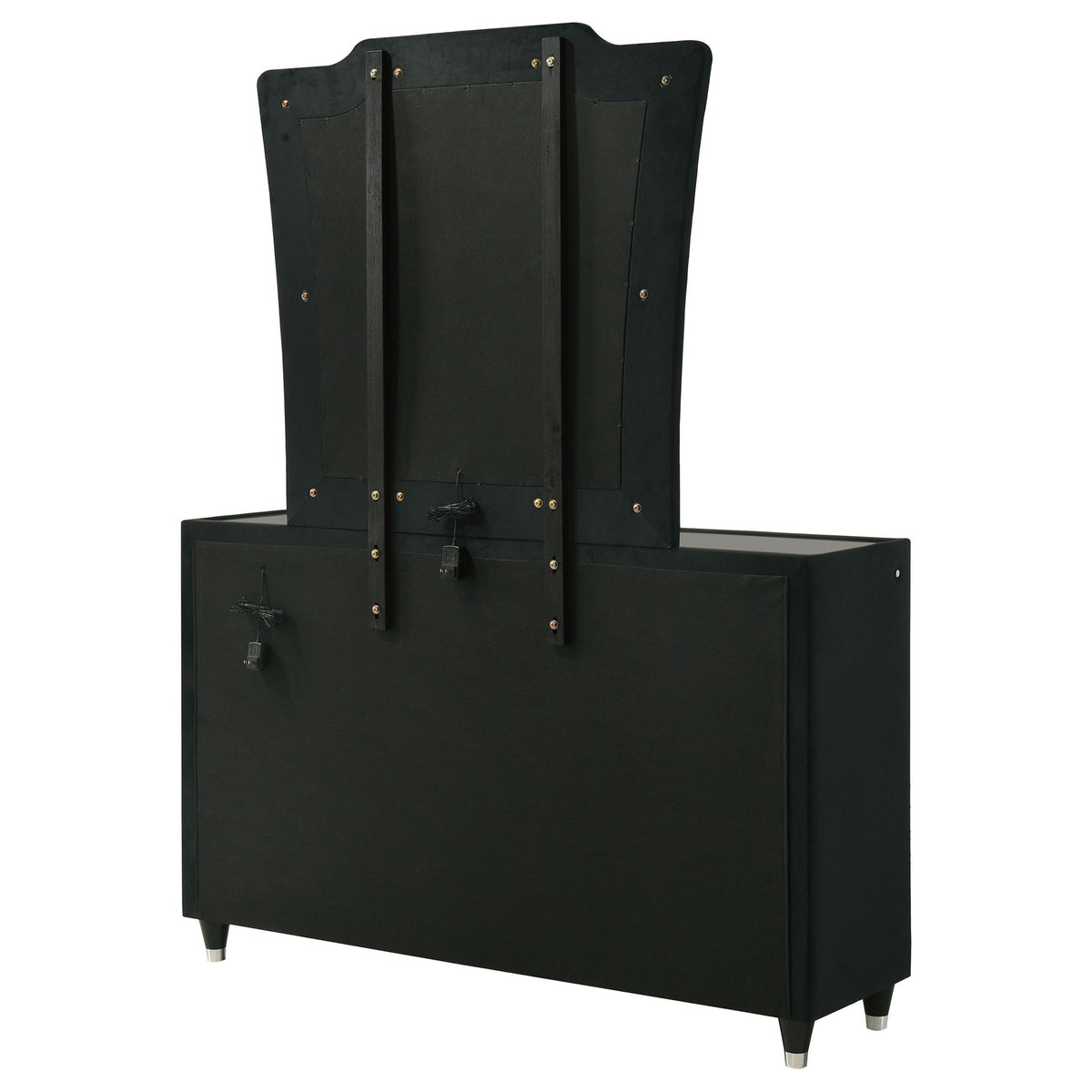 Mika - 8 Drawer LED Dresser With Mirror - Black