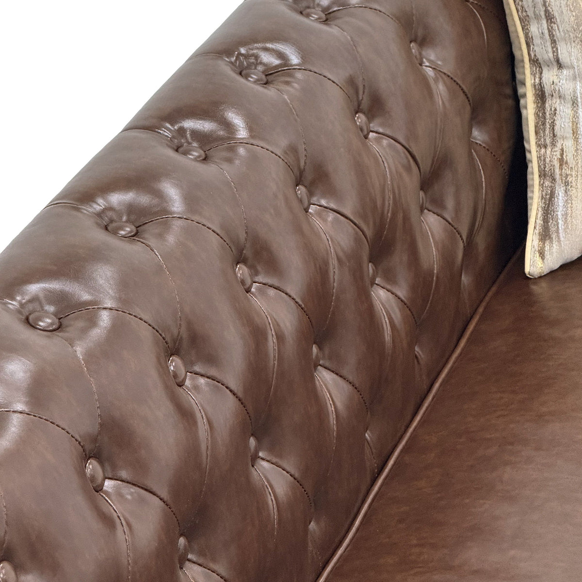 Chesterfield Sofa, 3 Seat Couch With Deep Button Tufted Back, Rolled Arms