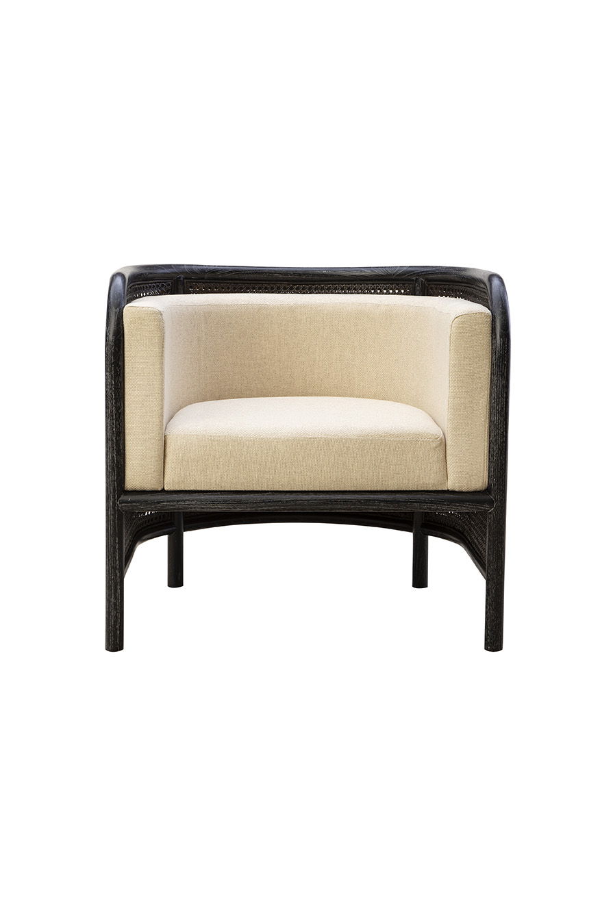 Montgomery - Cane Chair - Black / Beige