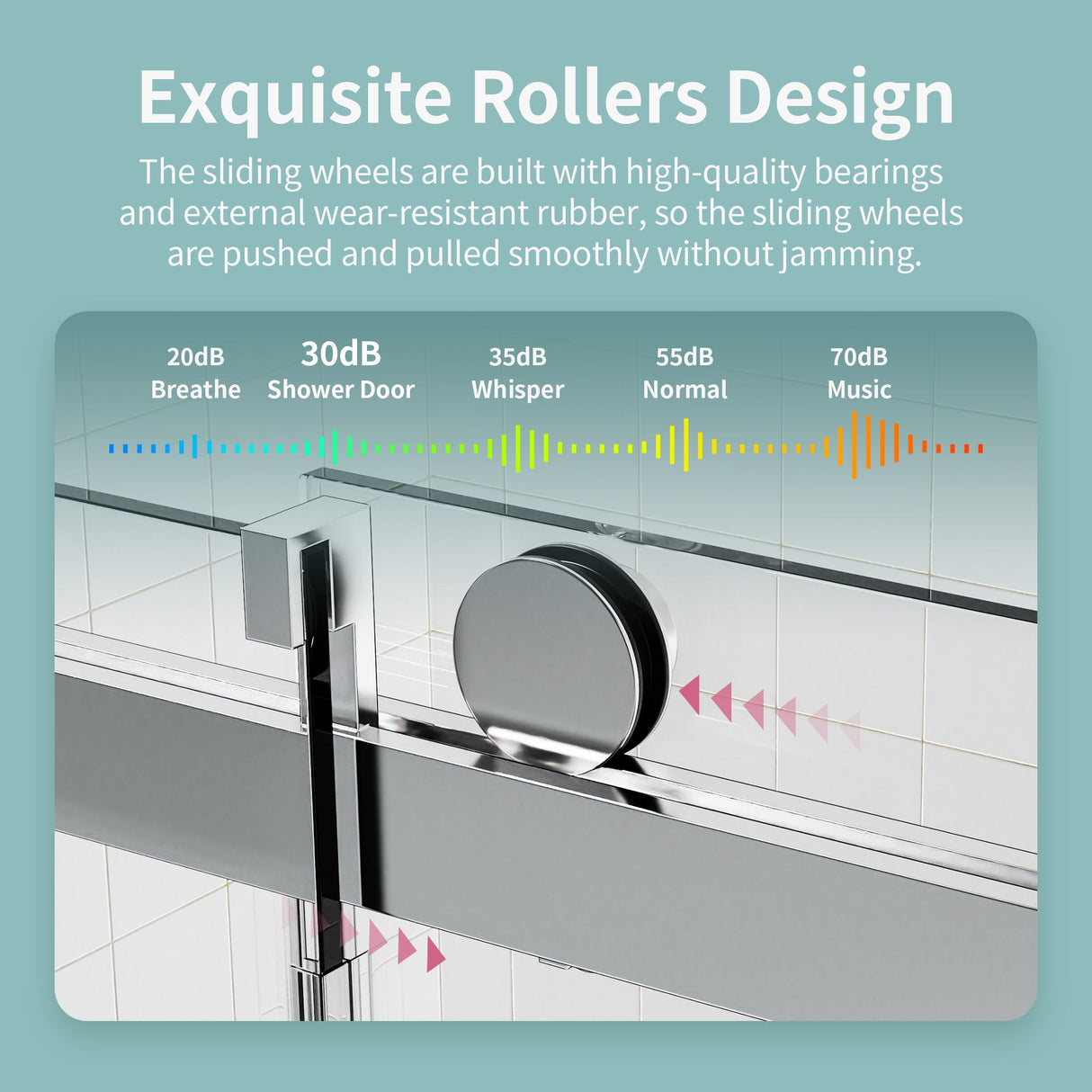 Frameless Single Sliding Soft Close Shower Doors, 3 / 8" Tempered Glass Reversible Installatio