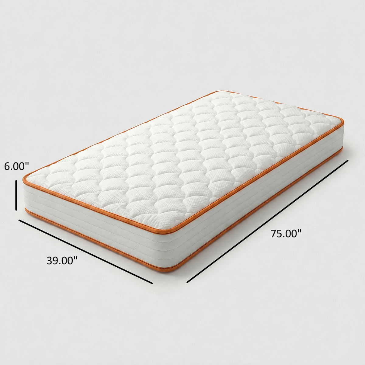 6" Medium Feel Comfort Foam Mattress With Textured Quilted Cover - White - Twin