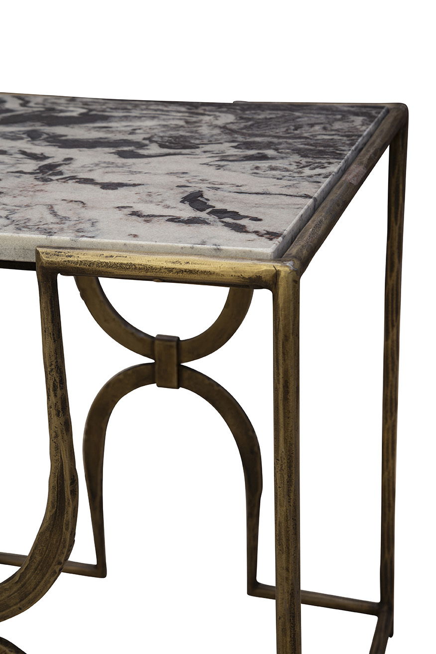Sandra - End Table - Gray / Bronze