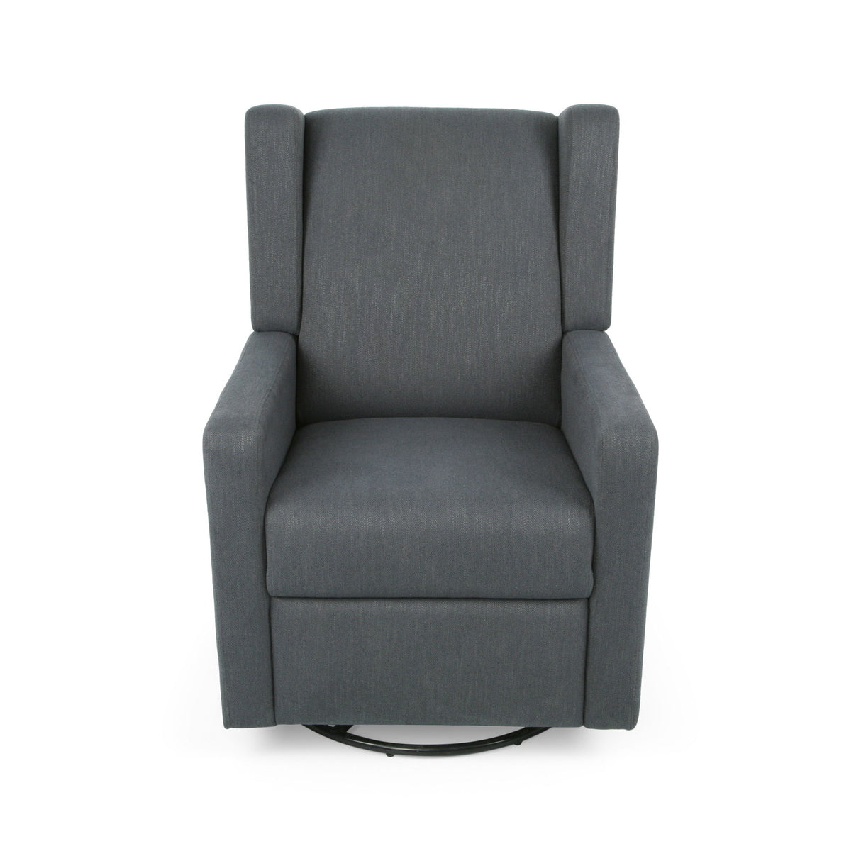 Landau - Contemporary Fabric Upholstered Swivel Recliner - Charcoal