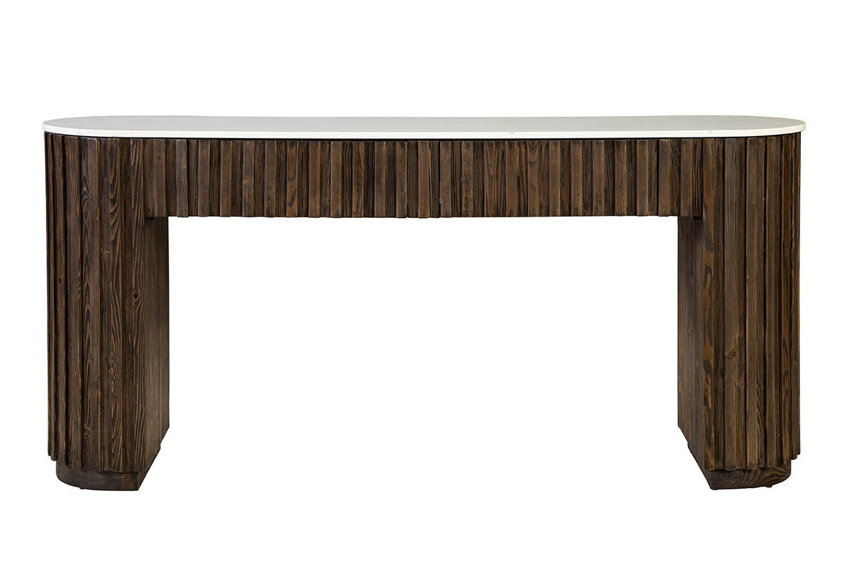 Cheers - Marble Console - Dark Brown