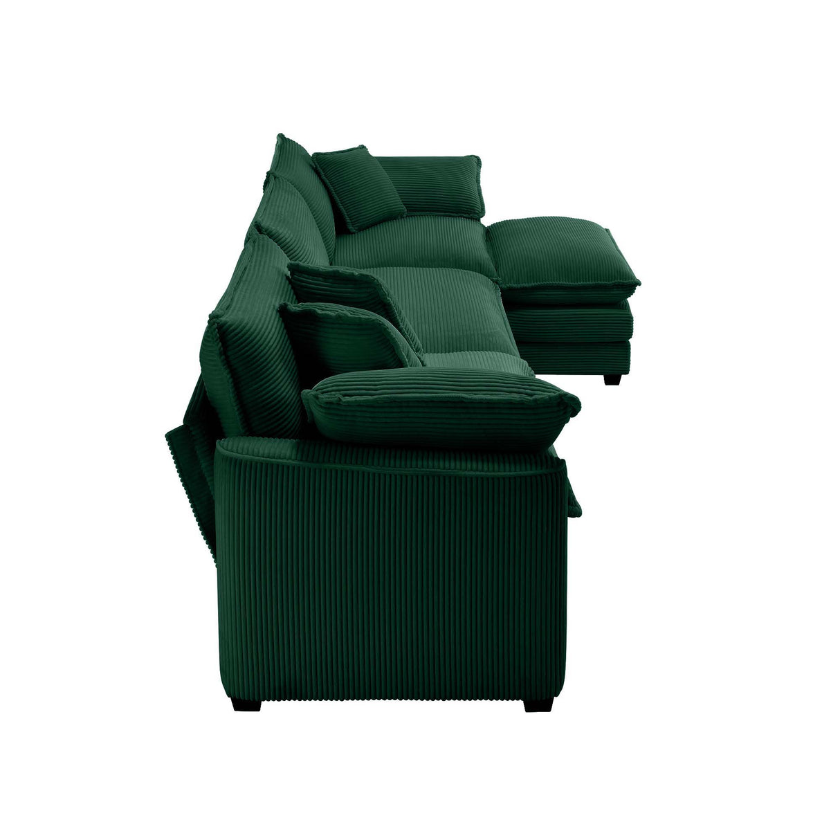 Modern Oversized Modular Cushion Sofa With Ottoman, Low Back, Deep Seating Sofa Set
