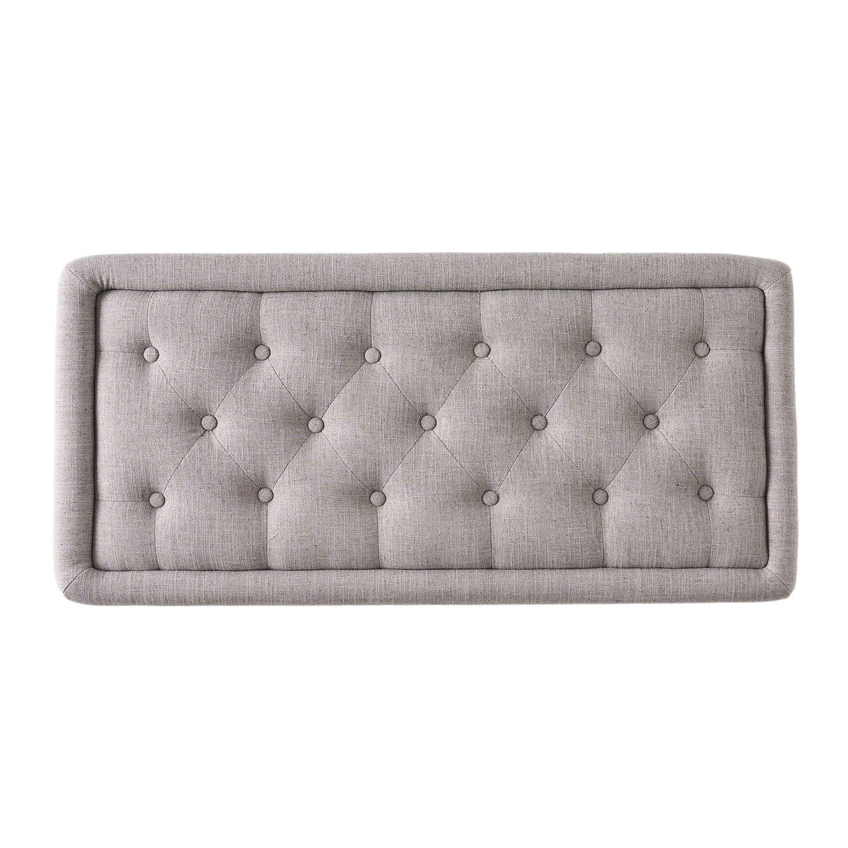 Dean - Fabric Storage Wide Tufted Rectangle Ottoman - Gray