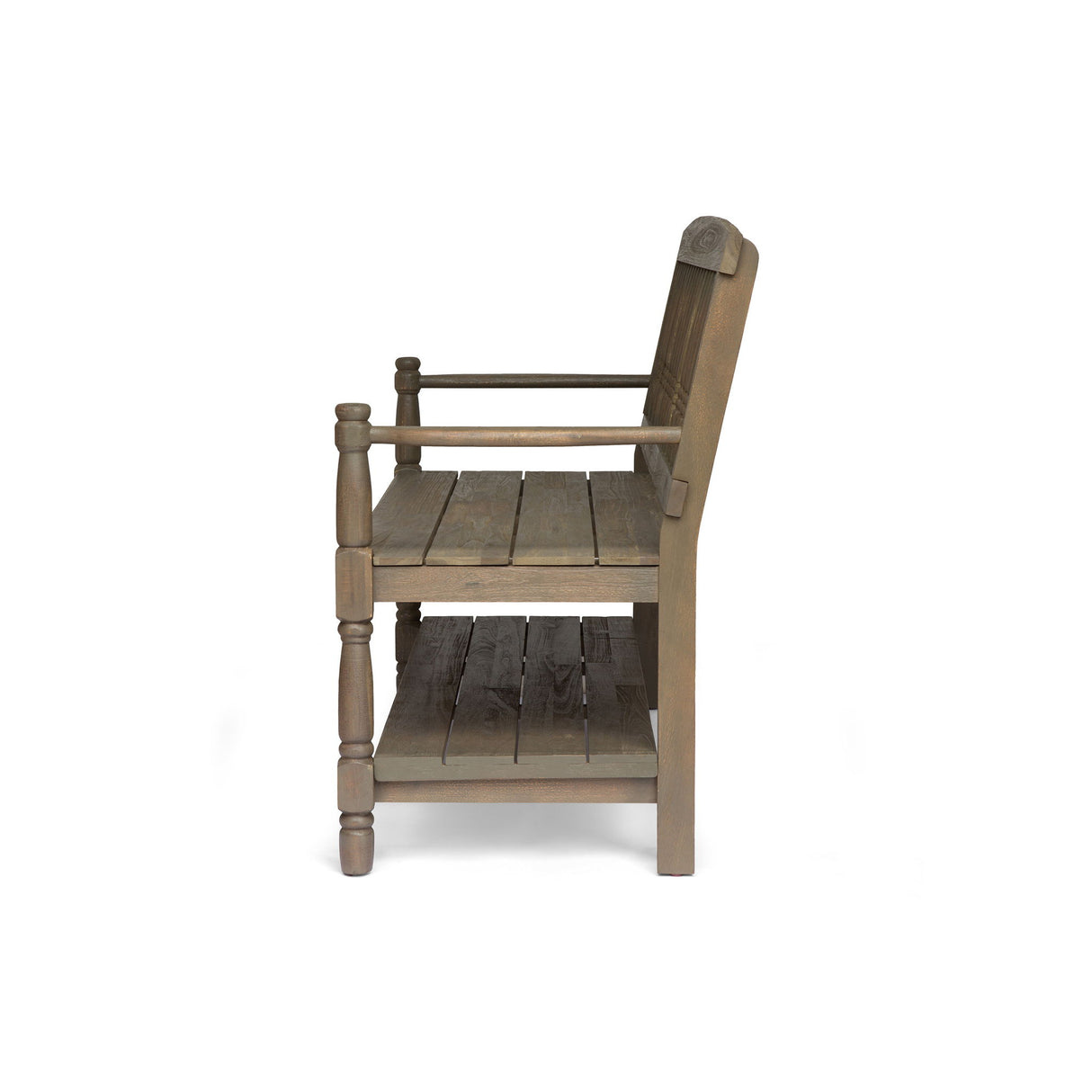 Imperial Slatted Bench With Built In Shelf - Gray