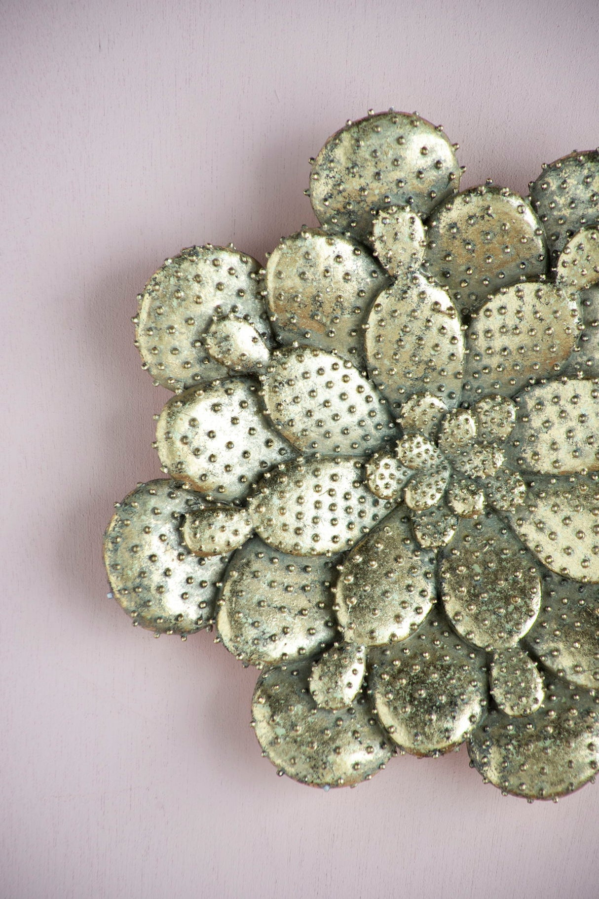 Resin Succulent Wall Plaque - Gold