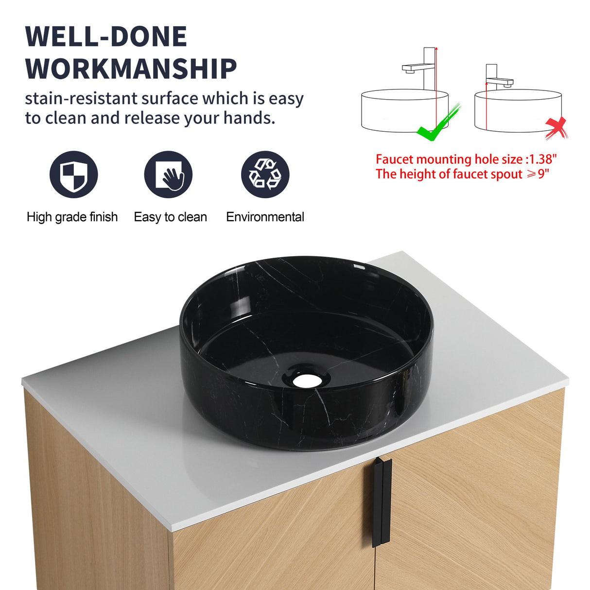 Wall Mounted Bathroom Vanity & Art Sink