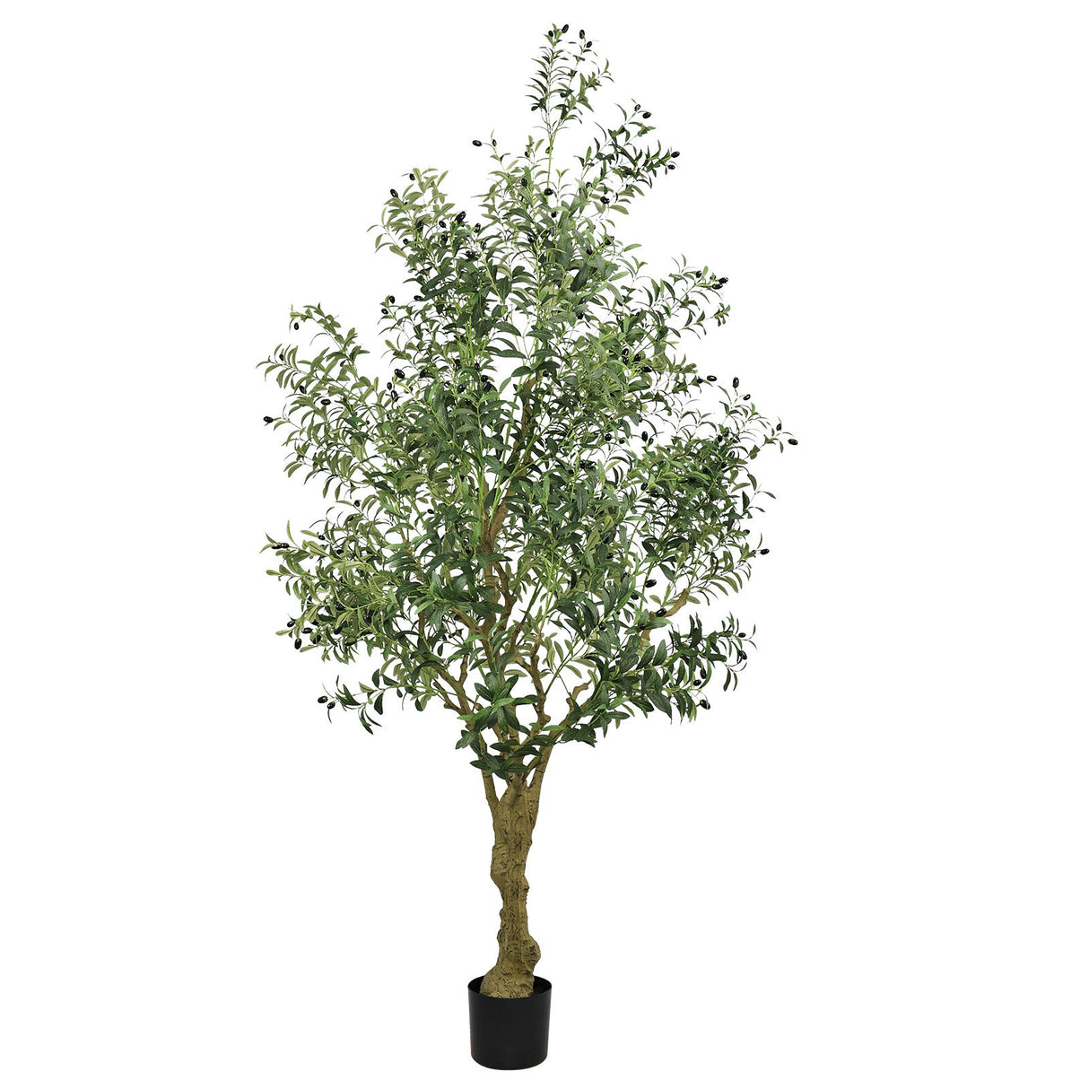 Artificial Olive Tree Large With Trunk, Indoor / Outdoor Decorative Plant For Living Room - Green