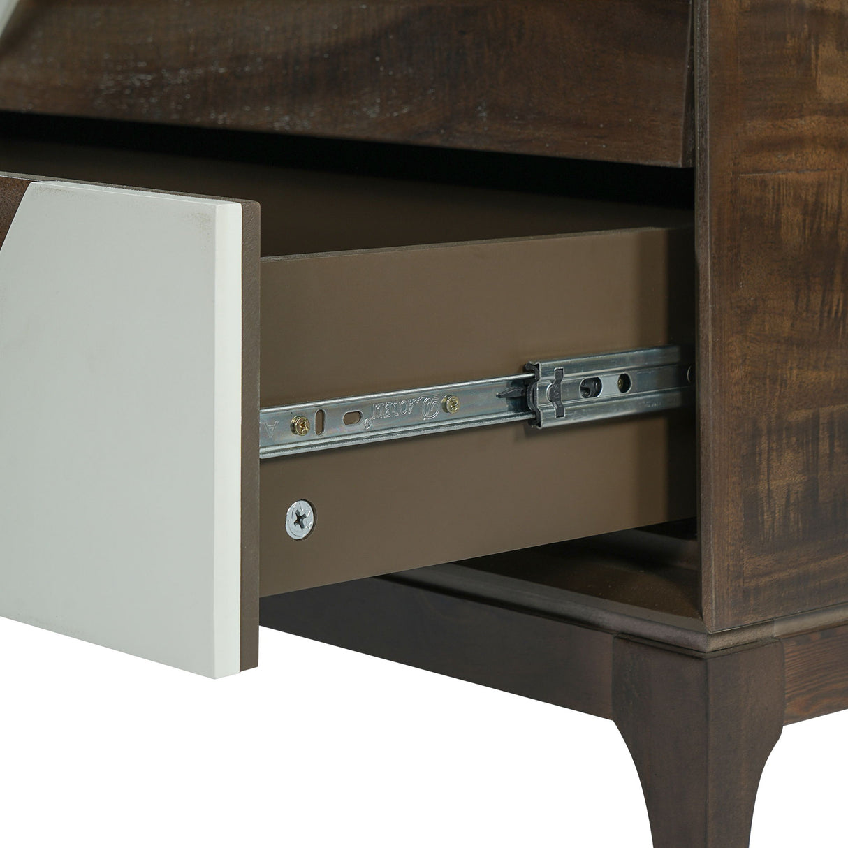 Japandi 2 Drawer Nightstand With Geometric Design
