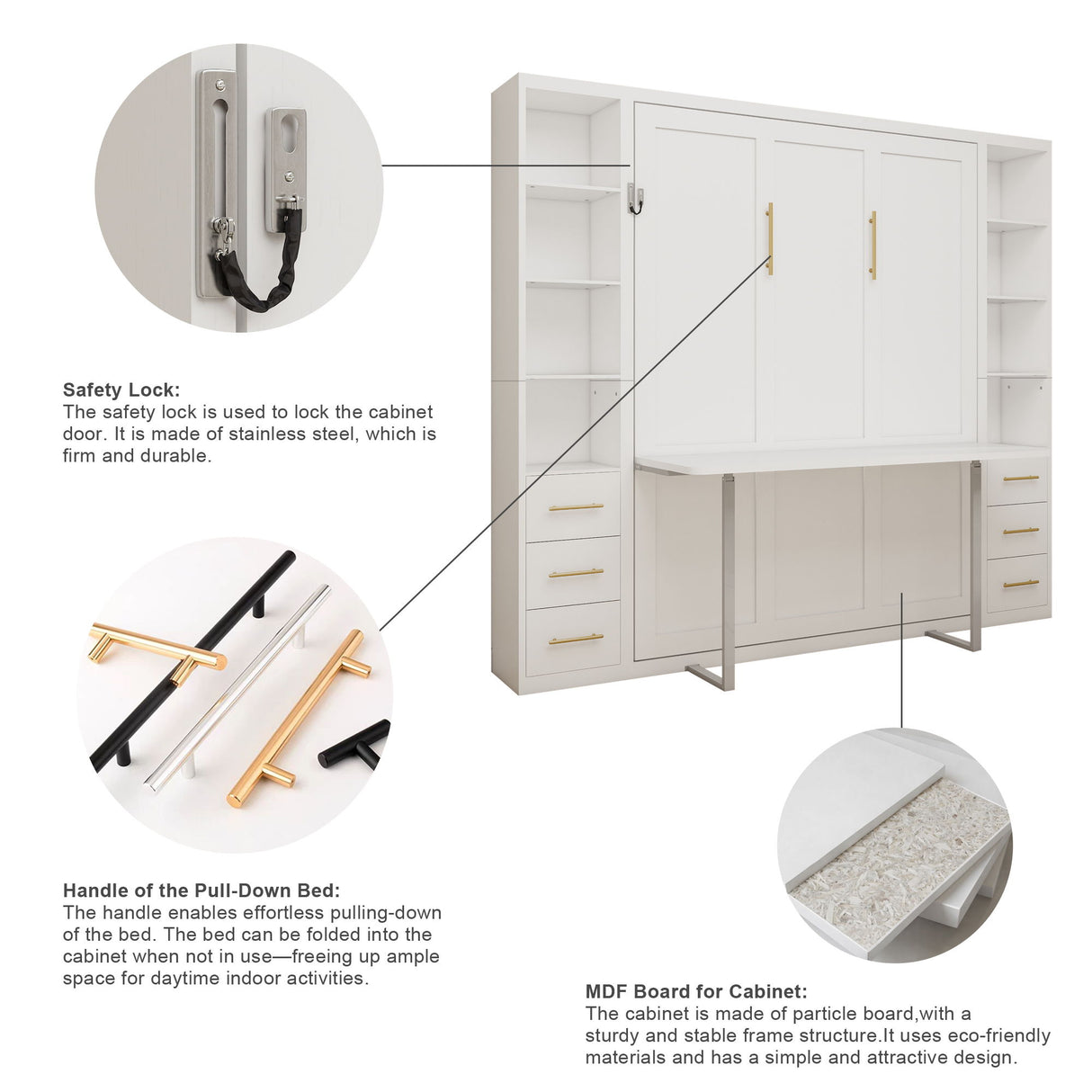 Multifunctional Vertical Murphy Wall Bed