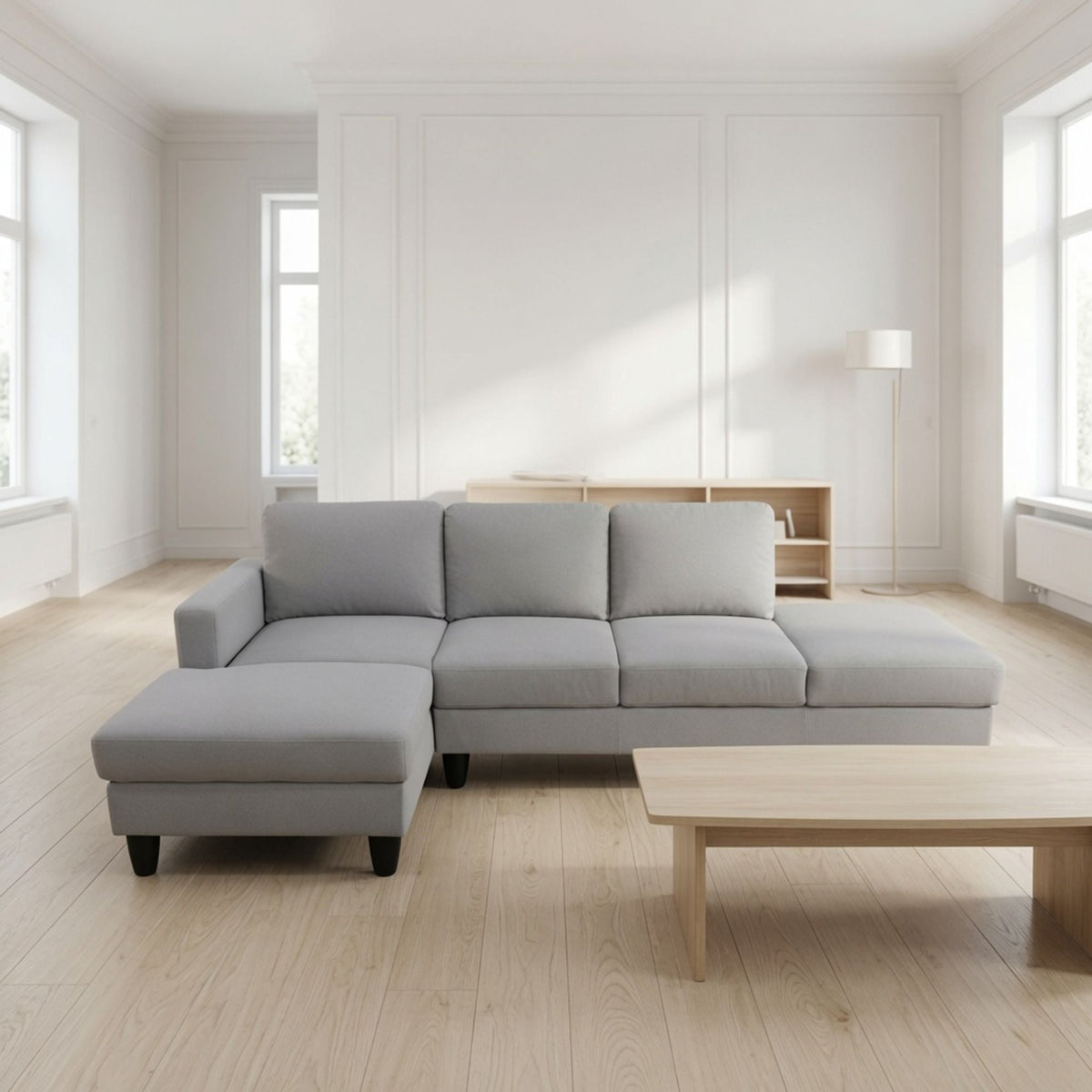 L - Shaped Sectional Sofa With Chaise & Ottoman