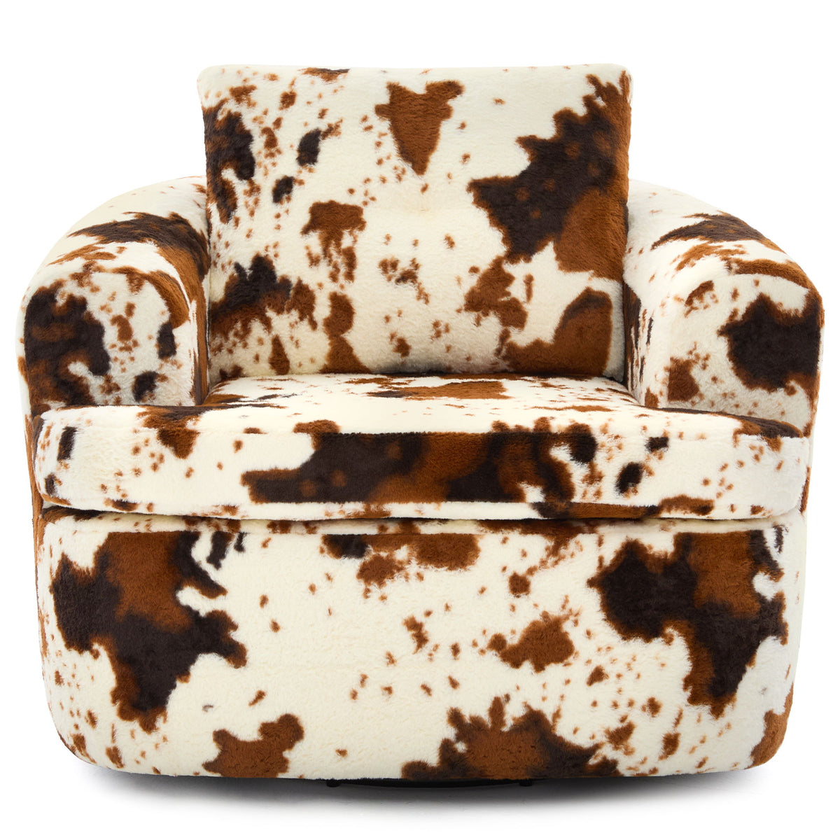 Modern Swivel Barrel Chair With Dual-Layer Cushion