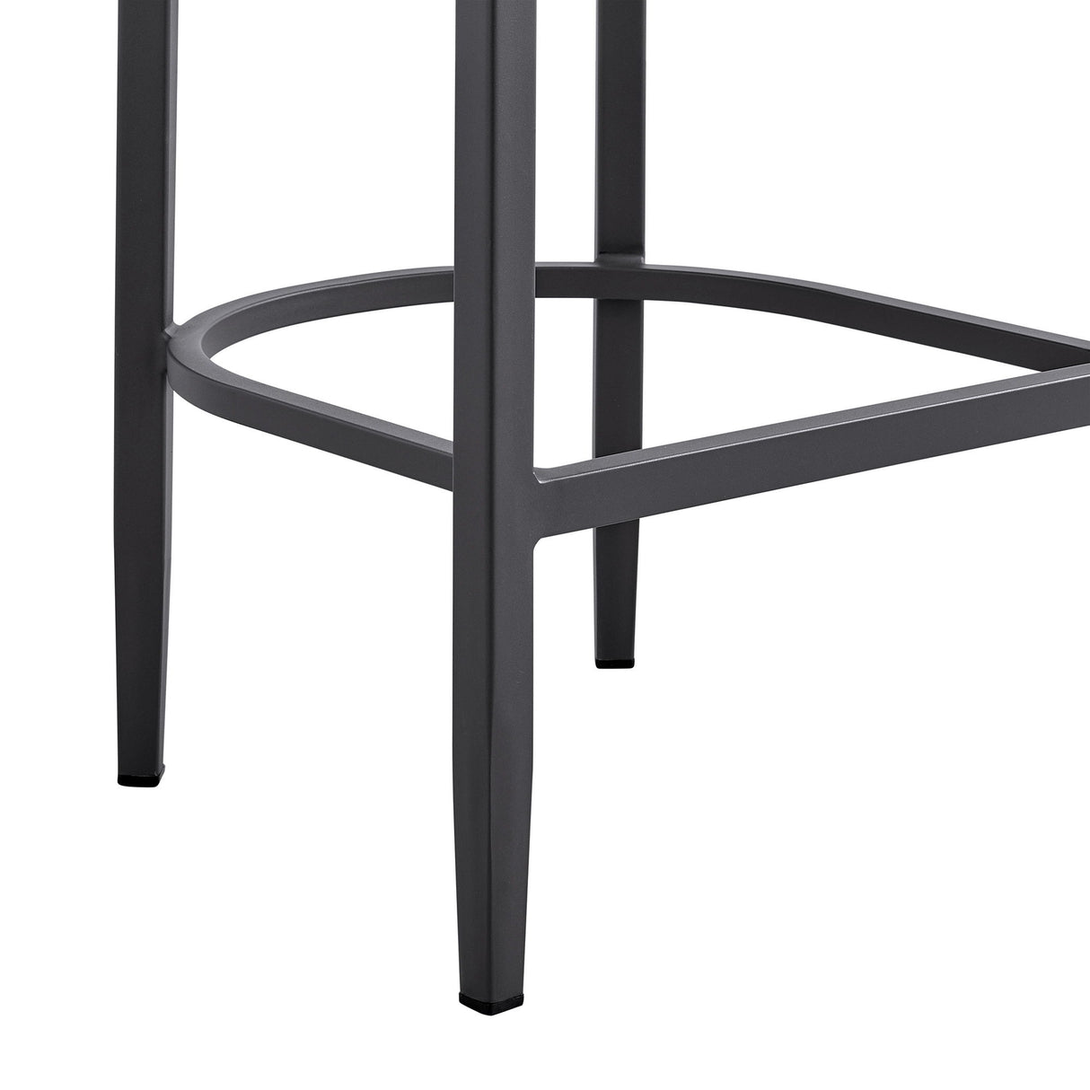 Menorca - Outdoor Patio Counter Height Bar Stool In Aluminum With Gray Cushions