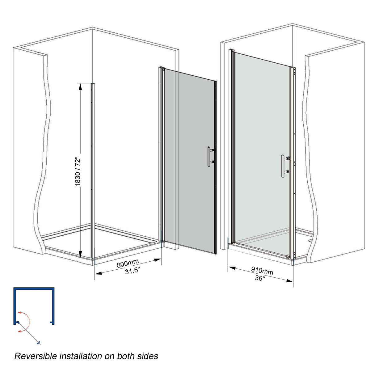 Shower Door & Tempered Glass And Explosion Proof Safety Film - Brushed Nickel