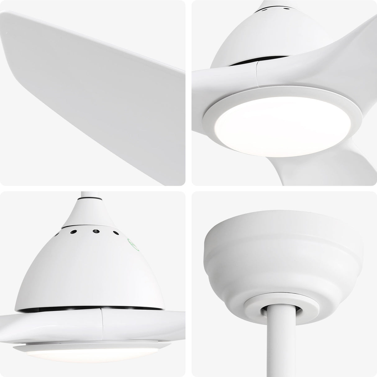 Bredoom Ceiling Fan With Remote Control And LED Light, Blades, Reversible DC Motor For Indoor / Outdoor Use