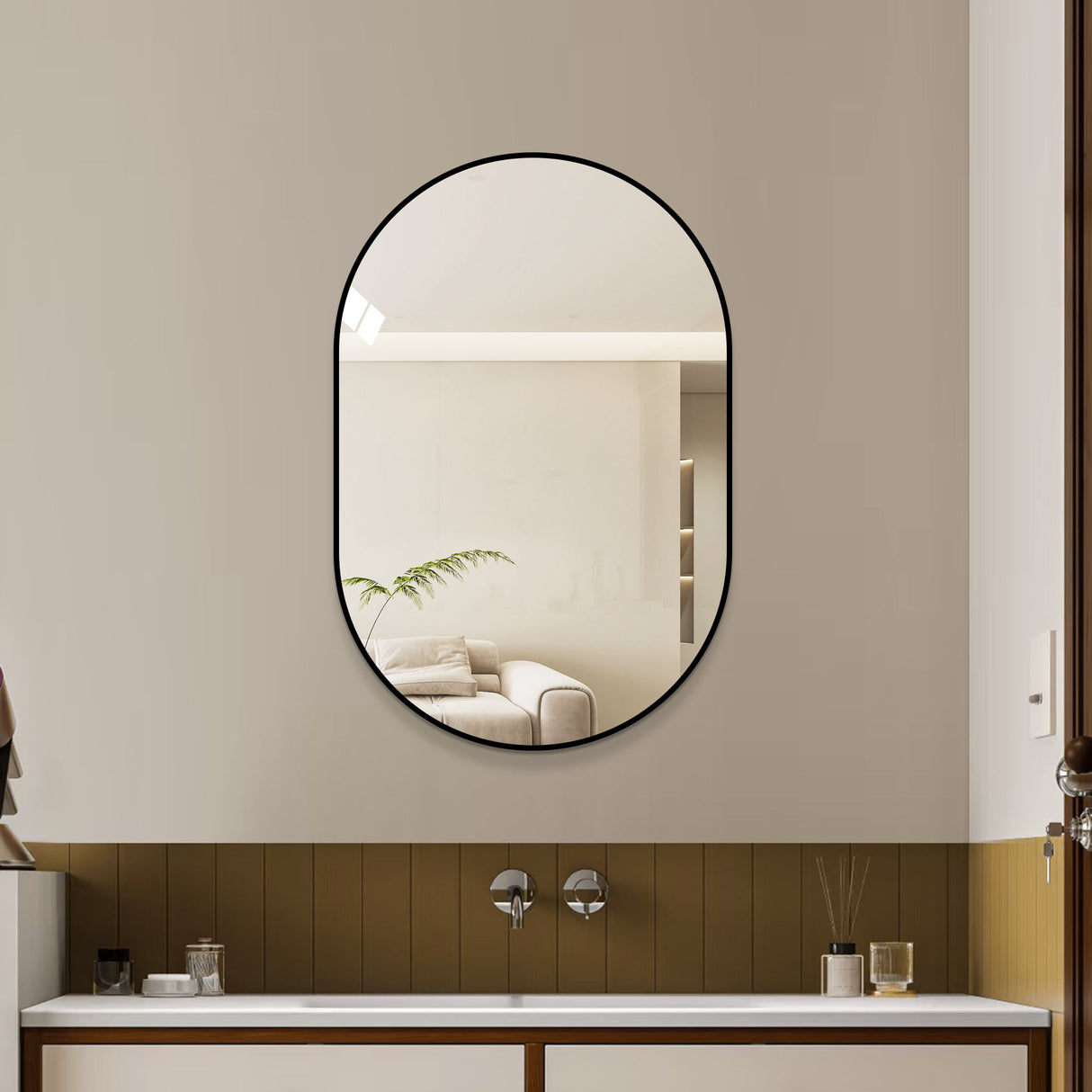 Modern Framed Bathroom Vanity Mirror