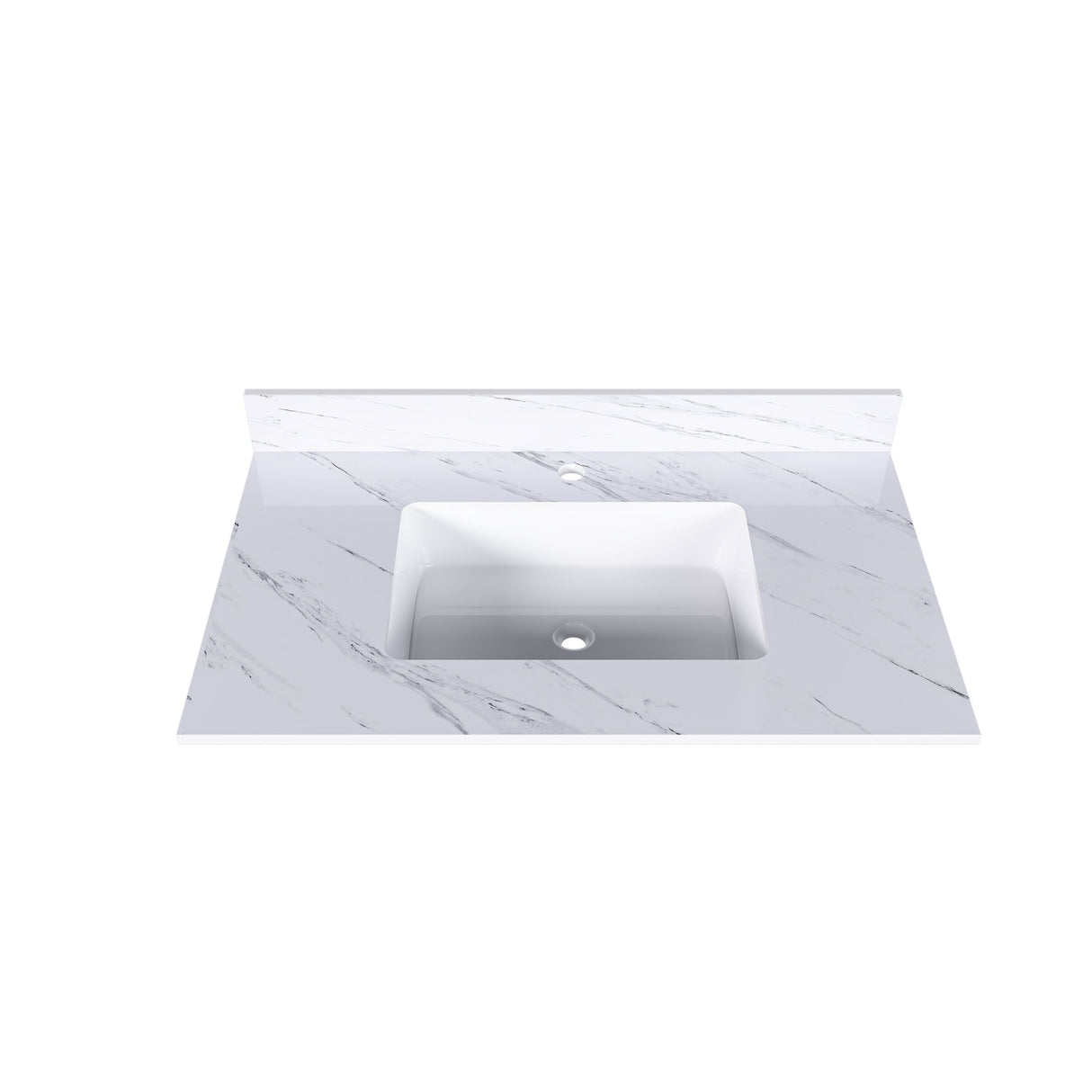 Bianco Carrara Venato Marble Vanity Top With Pre Drilled Faucet Hole And Undermount Sink