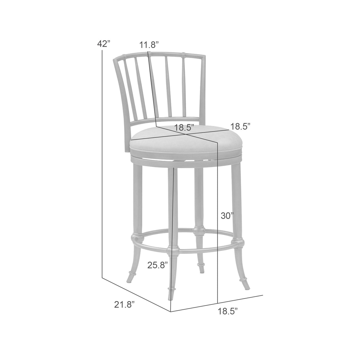 Vince - Commercial Grade Steel Frame Faux Leather Upholstered Swivel Bar Height Barstool