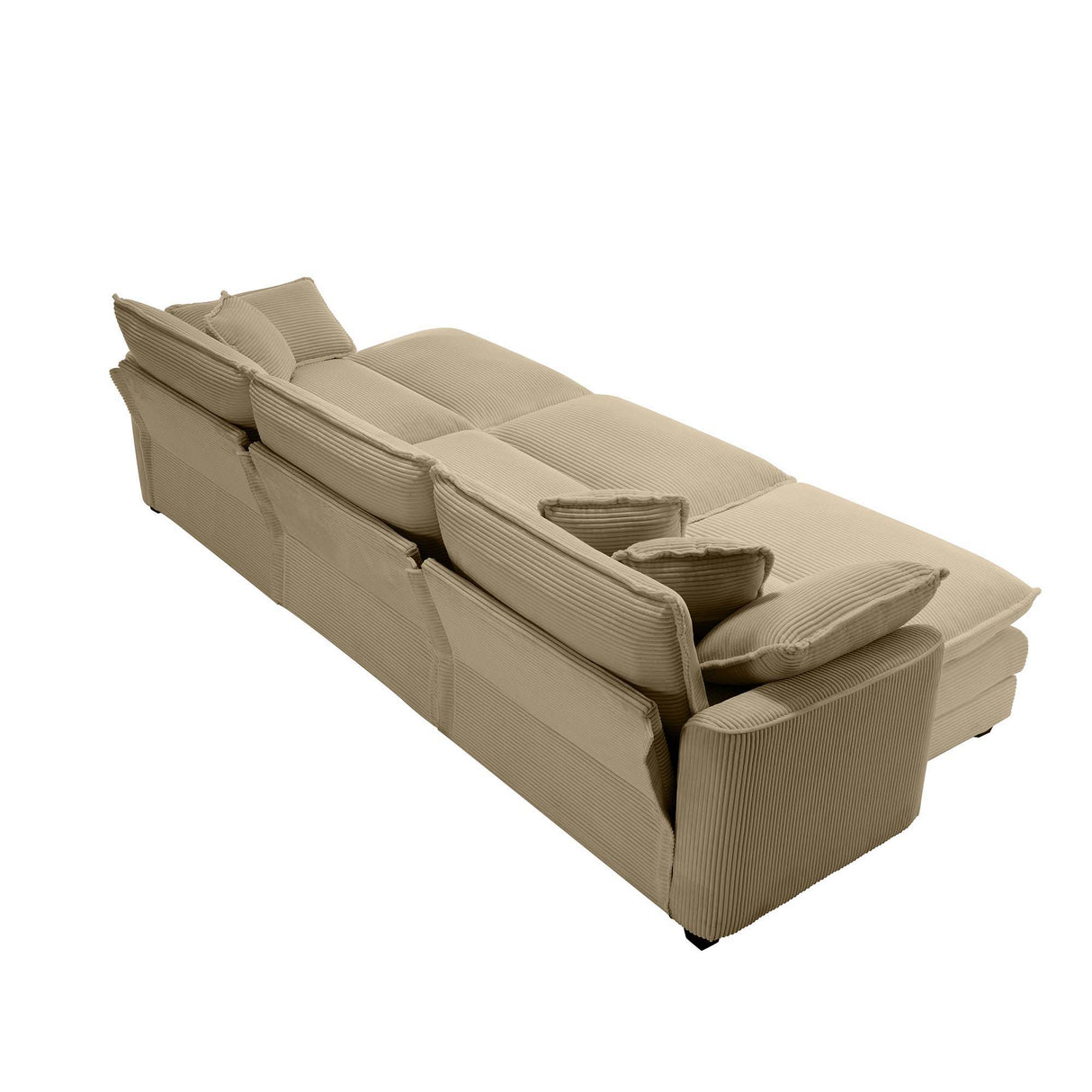 Modern Oversized Modular Cushion Sofa With Ottoman, Low Back, Deep Seating Sofa Set