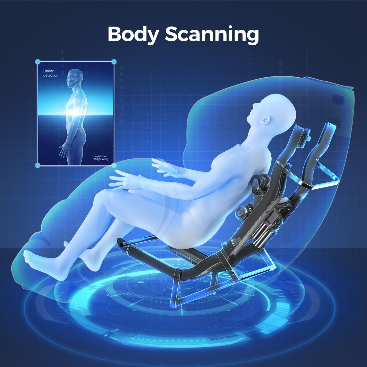 Bosscare - 3D Zero Gravity Massage Chair, Full Body Shiatsu Recliner With App - Black