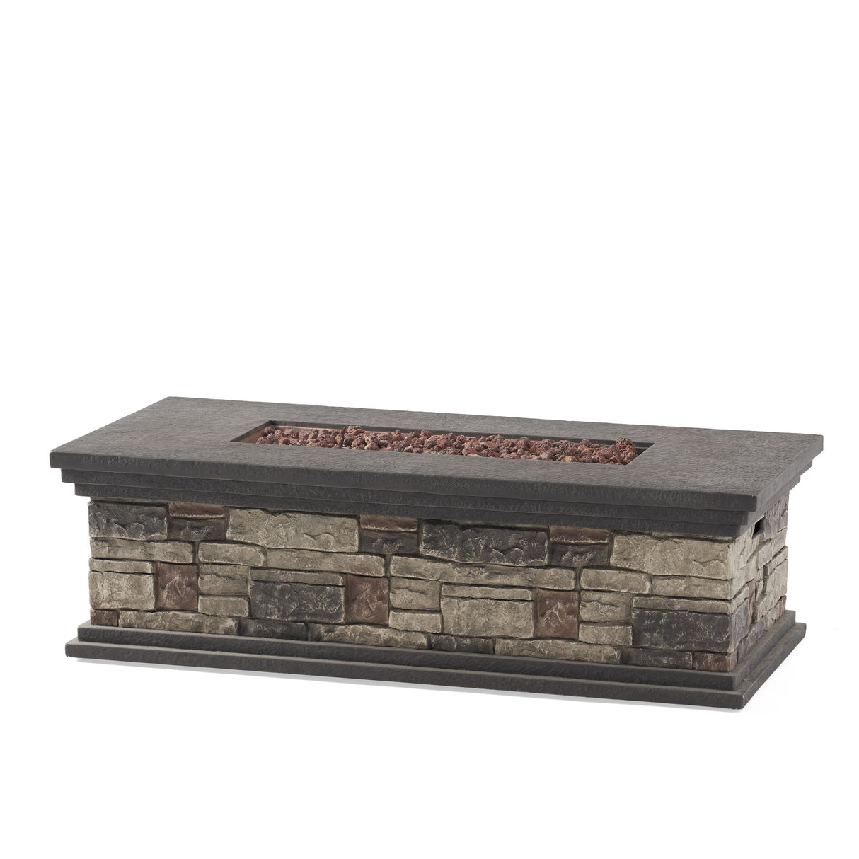 Contemporary Rectangle Fire Pit 50, 000 Btu Magnesium Oxide - Stone Gray