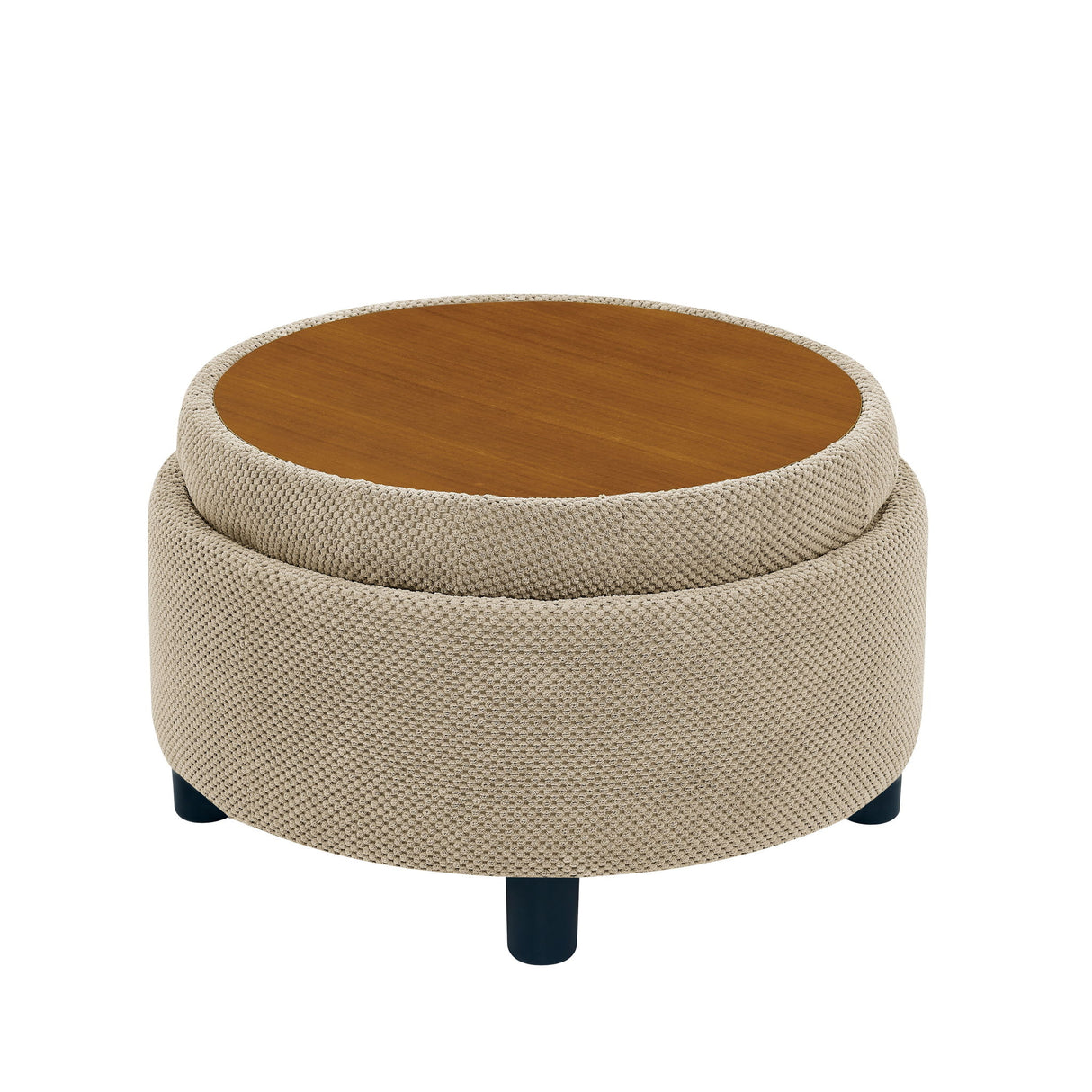 Storage Round Footstool Table Ottoman