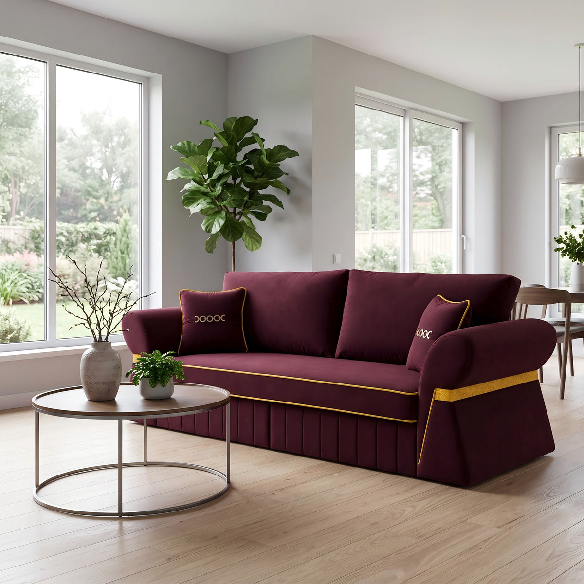 3 Seater Sofa & Pocket Coils And Foam Cushion