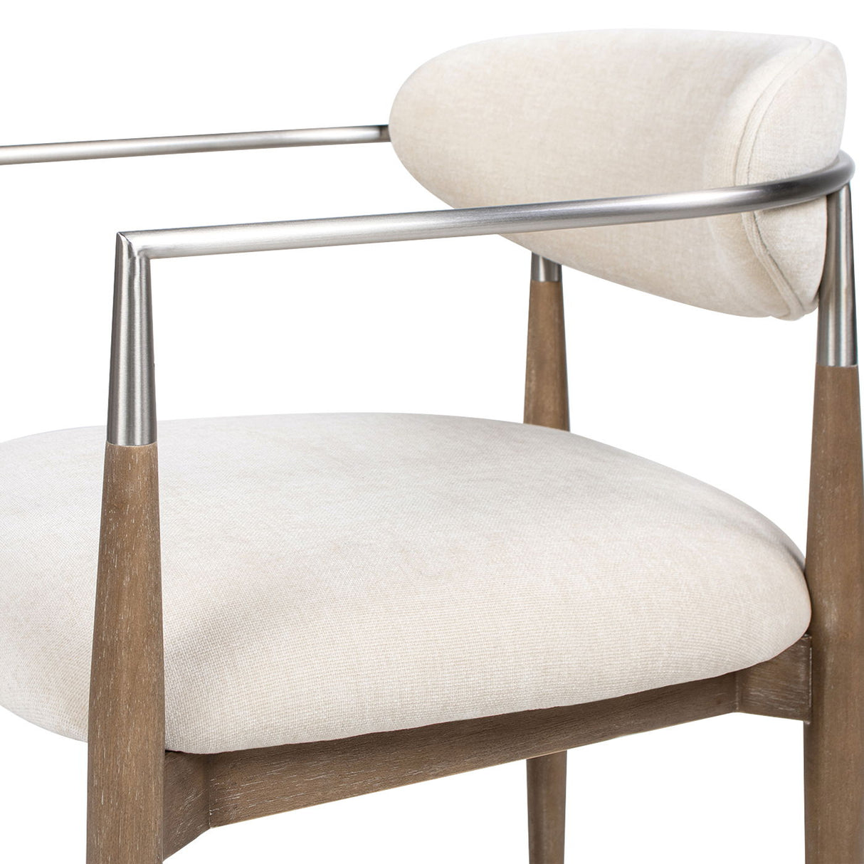 Artemis - Mixed Material Upholstered Dining Arm Chair - Warm White - Arm Chairs - Alpine Outlets