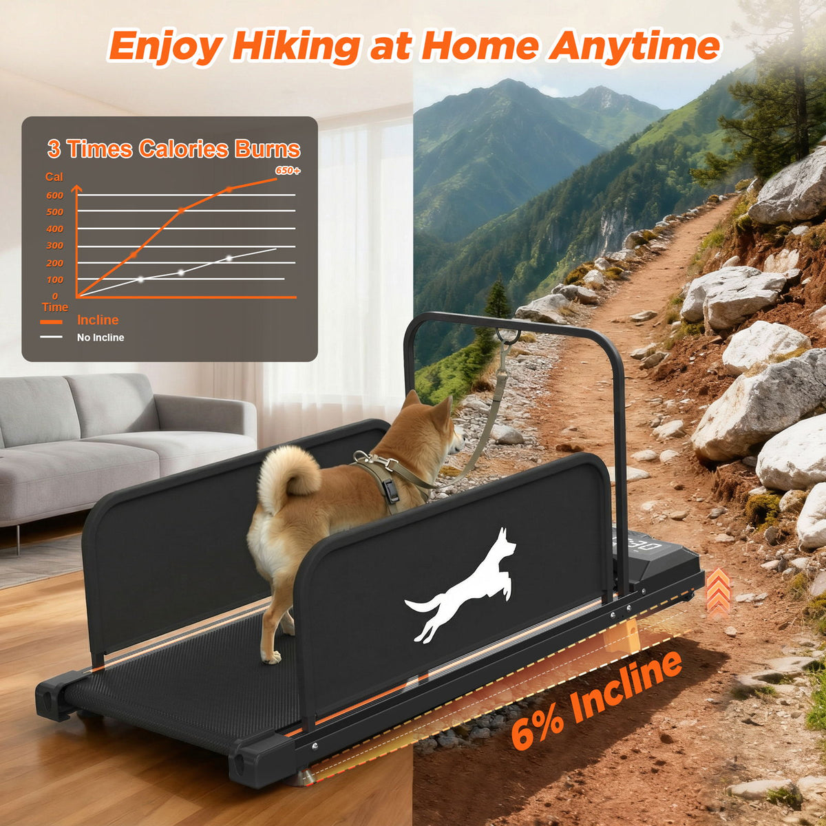 Small Dog Treadmill, Low Noise Pet Exercise Machine For Indoor Puppy Training, Portable Running Wheel - Black