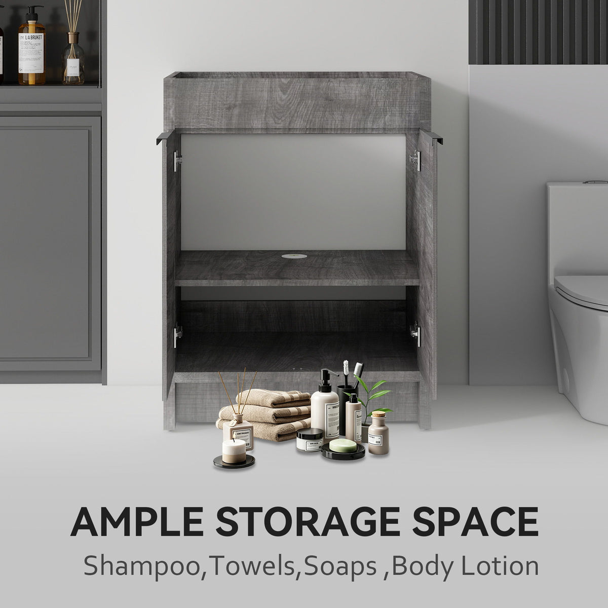 Freestanding Bathroom Vanity Cabinet With Soft Close Doors, Cabinet Only