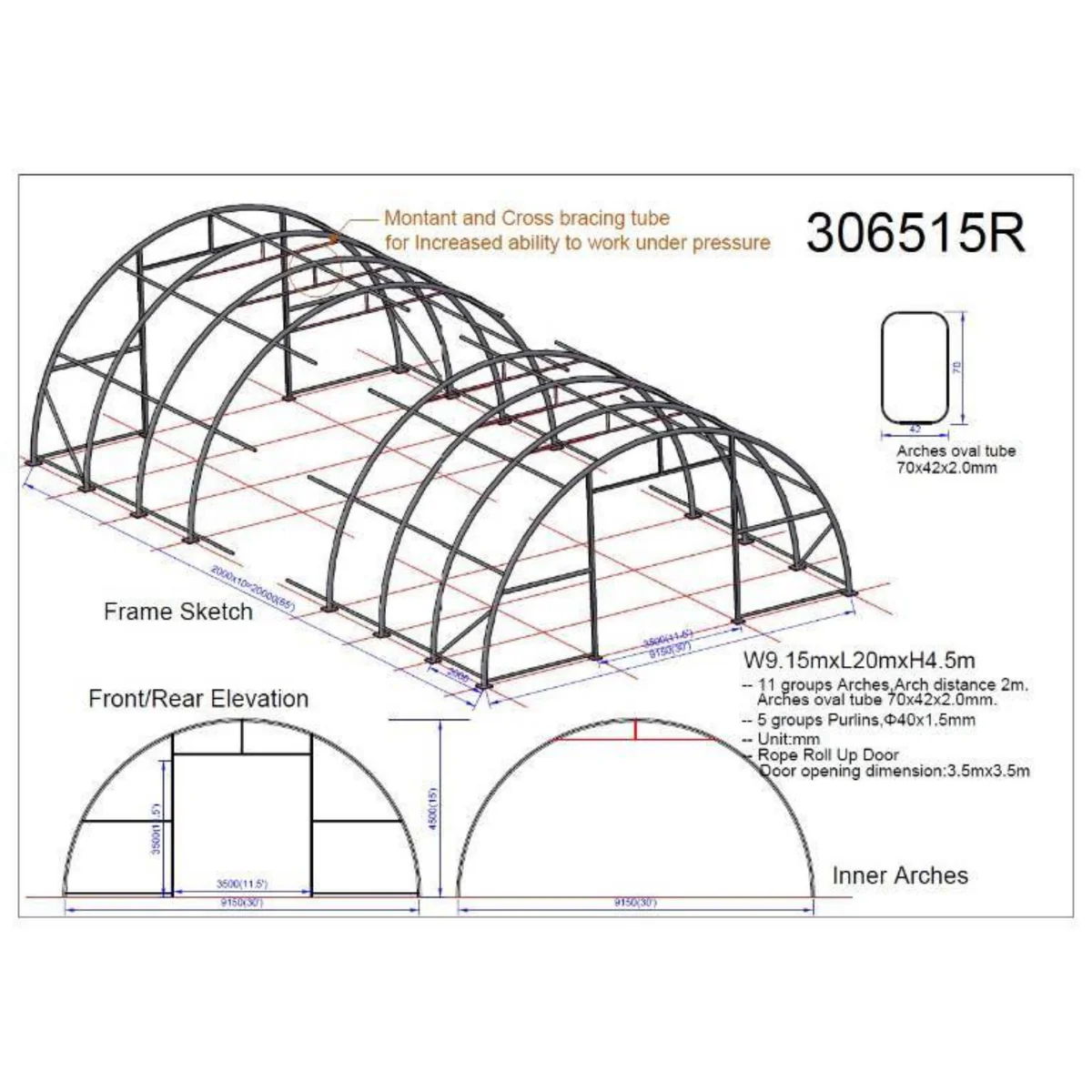 Single Truss Arch Storage Shelter Garden Building Steel Frame White Green