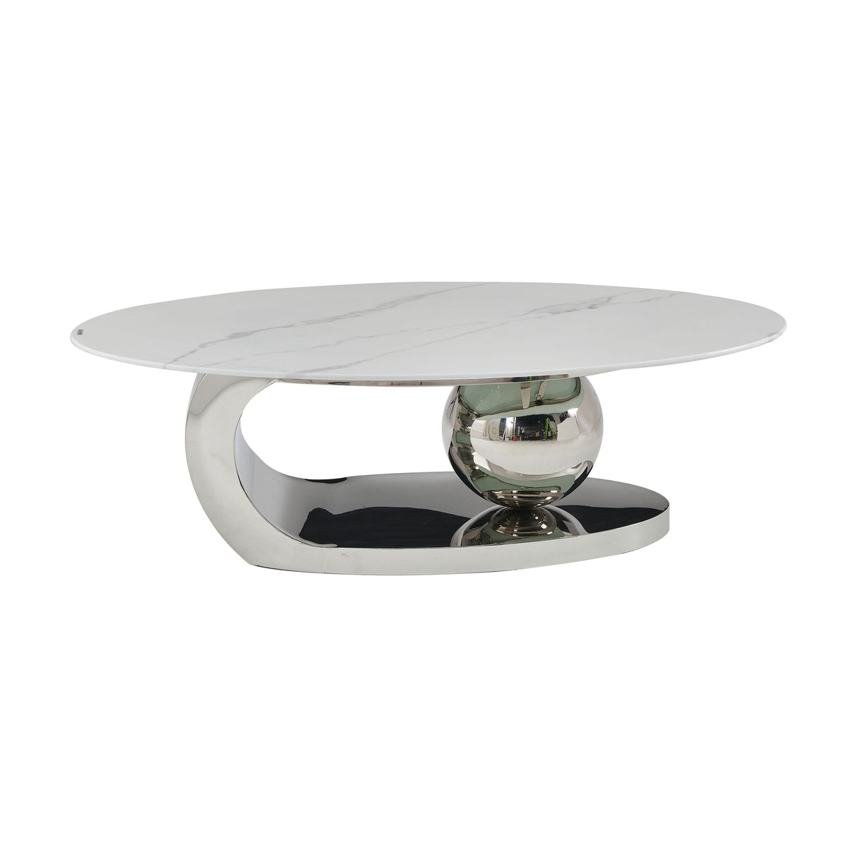 Oval Coffee Table With Geometric Precision