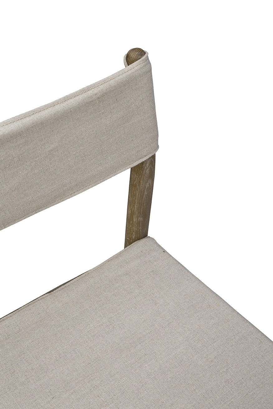 Prescott - Linen Counter Stool - Beige / Light Brown