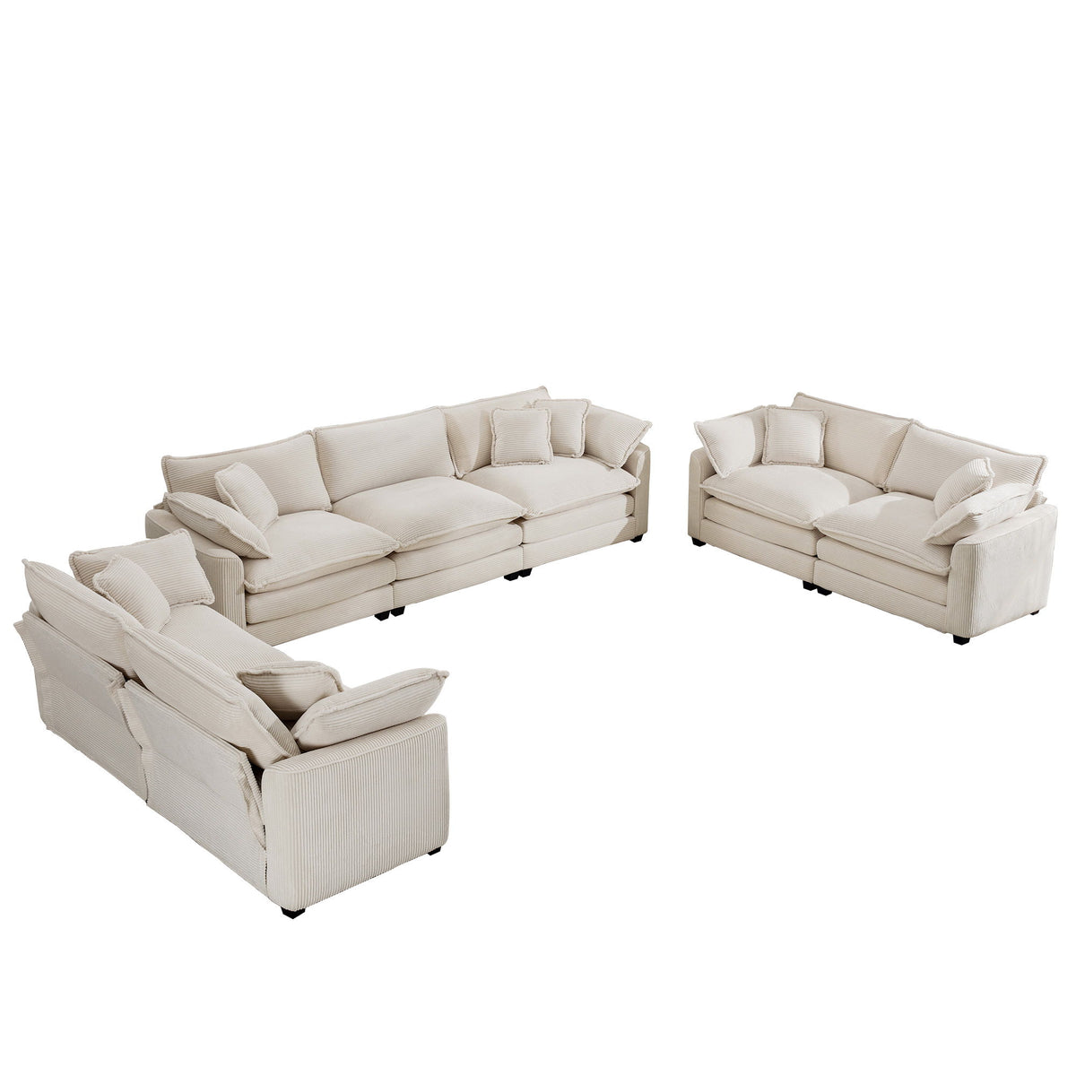 Elegant Oversized Sectional Sofa Set With Deep Seats And Flexible Layout